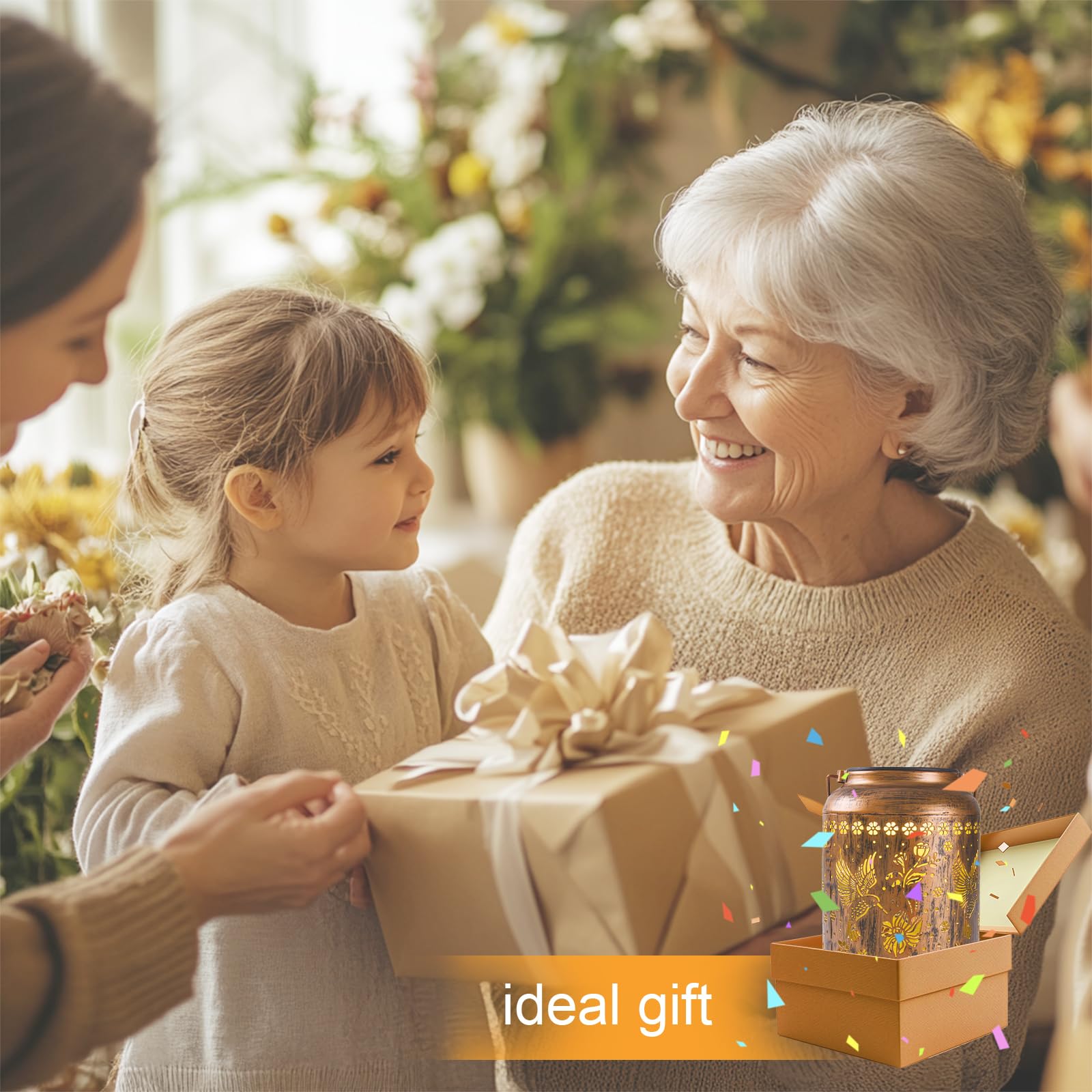 Hummingbird Lantern Solar Outdoor  Chrismas Gifts  Solar Light Outdoor Waterproof Led Decorative Garden For Lawn  Landscape  Patio  Porch Hanging Lantern For Women  Ladies  Mom  Grandma