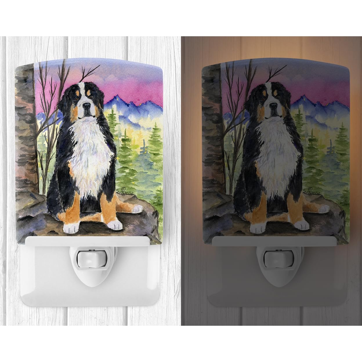 Carolines Treasures Ceramic Night Light, Bernese Mountain Dog, UL-Certified, 6x4x3, Multicolor, Model SS8336CNL