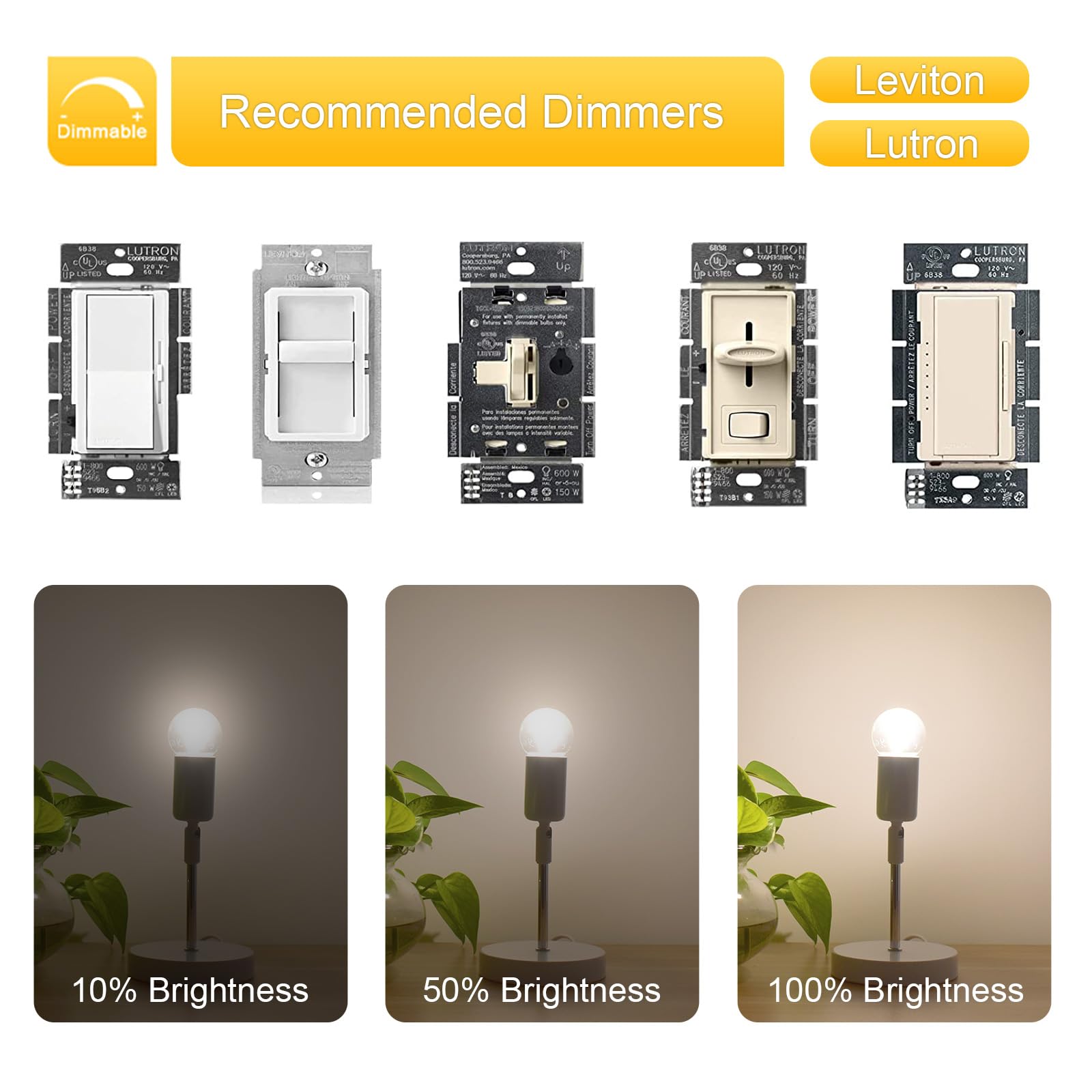 Eq Lighting Dimmable A15 E26 Led Bulb  Soft Warm 3000K  40Watt Equivalent Vintage Ceiling Fan Light Bulbs  Antique Globe Desk/Table Lamp  4W 400Lm  6 Pack
