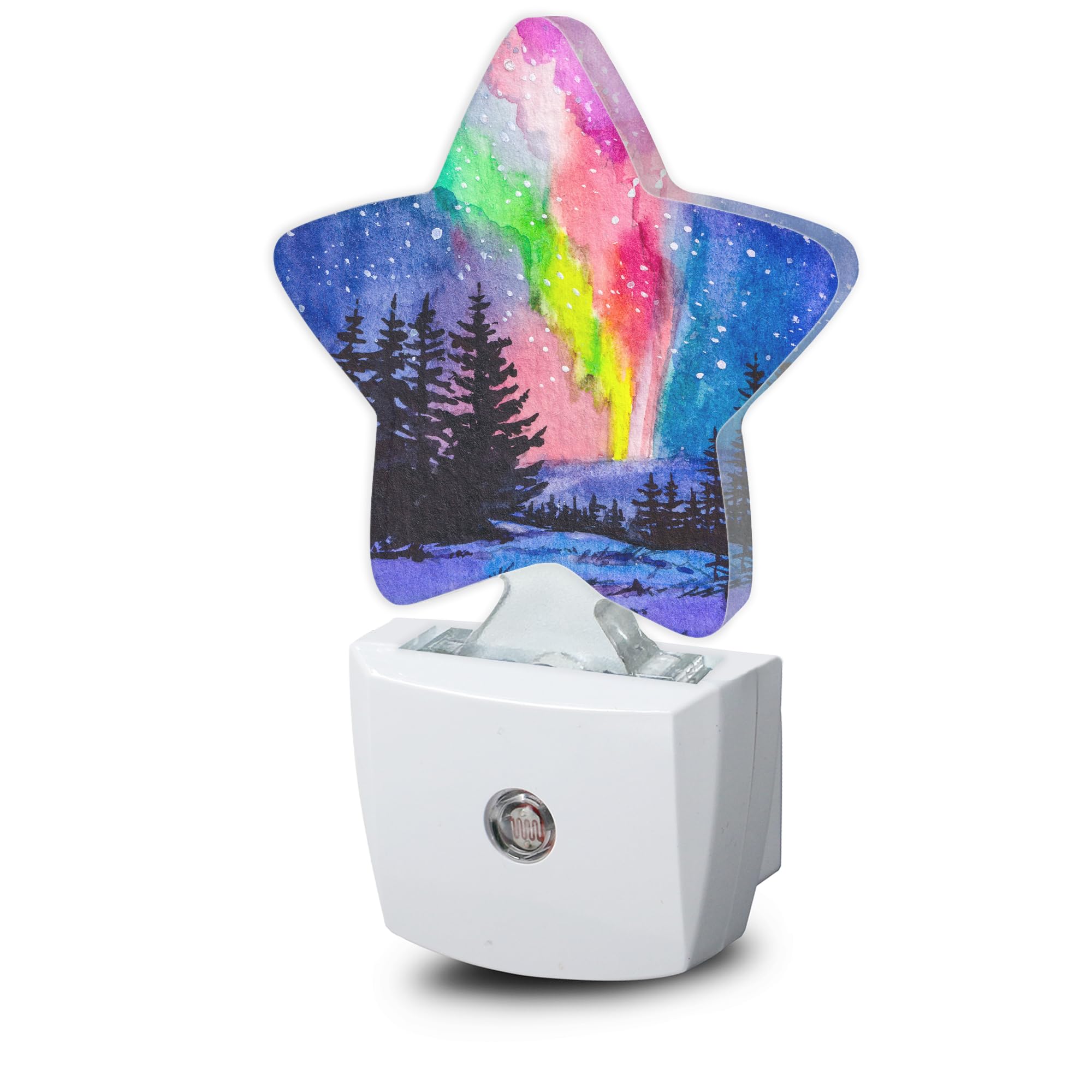 Losthll Northern Lights Night Light Plug-in Dusk to Dawn Smart Sensor White Led Nightlight for Bedroom Bathroom Kitchen Hallway 