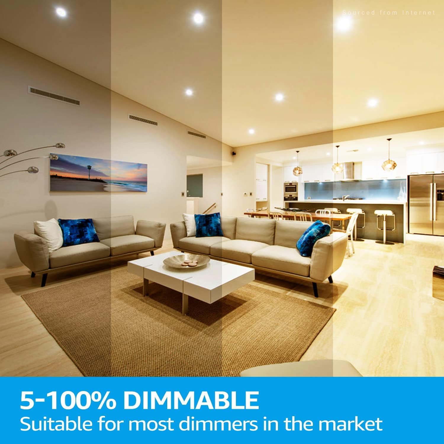 Torchstar Essential Series 4 Inch Ultra-Thin Led Recessed Lighting With J-Box, 9W Dimmable Slim Panel Downlight 800Lm, Etl Liste