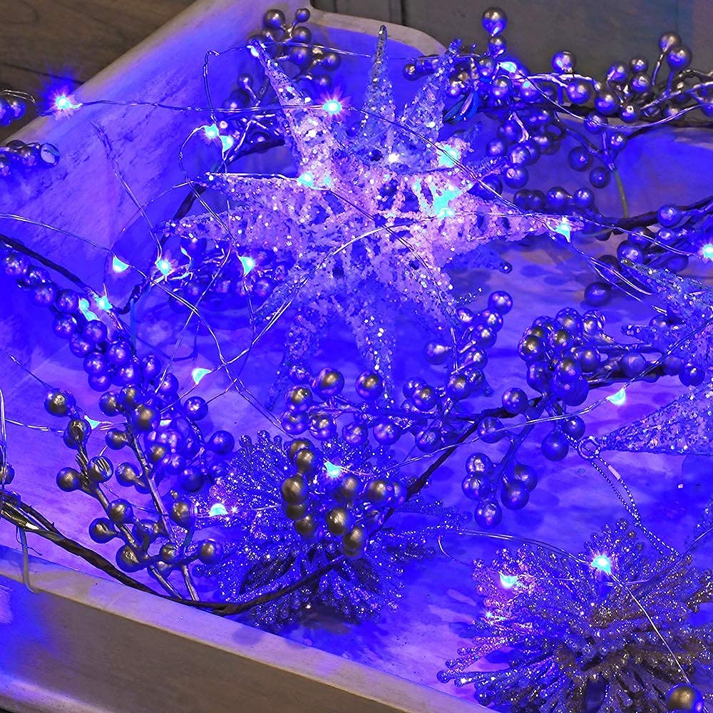 JosMega Solar Powered Fairy String Lights, 33ft-100LED, Waterproof, 8 Modes, Blue, Model 3baa2ab7-1a56-4395-8528-