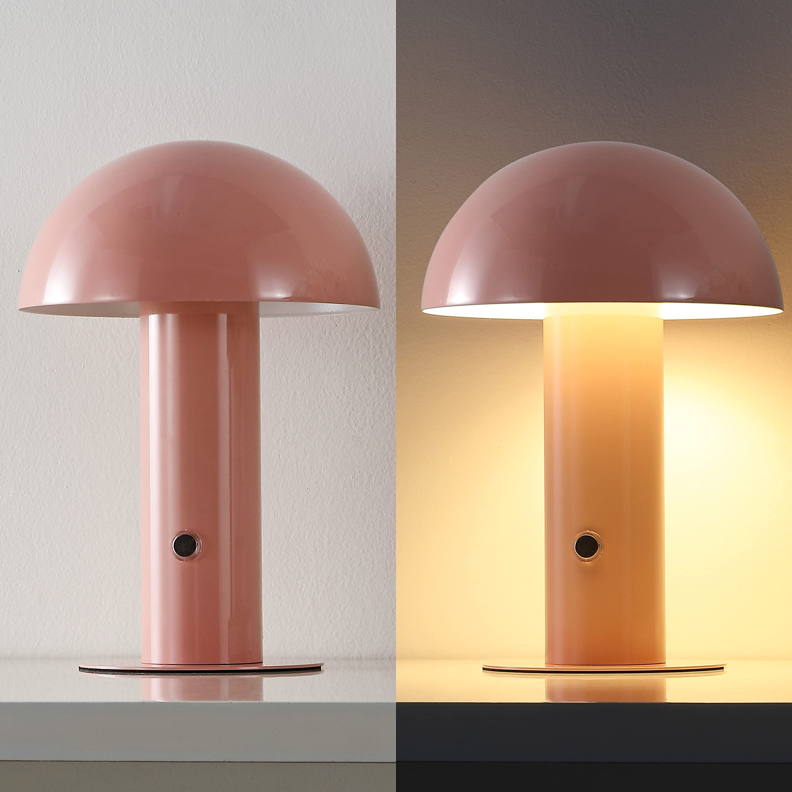 Jonathan Y Jyl7115F Boletus 10.75'' Contemporary Bohemian Rechargeable/Cordless Portable Iron Integrated Led Mushroom Table Lamp