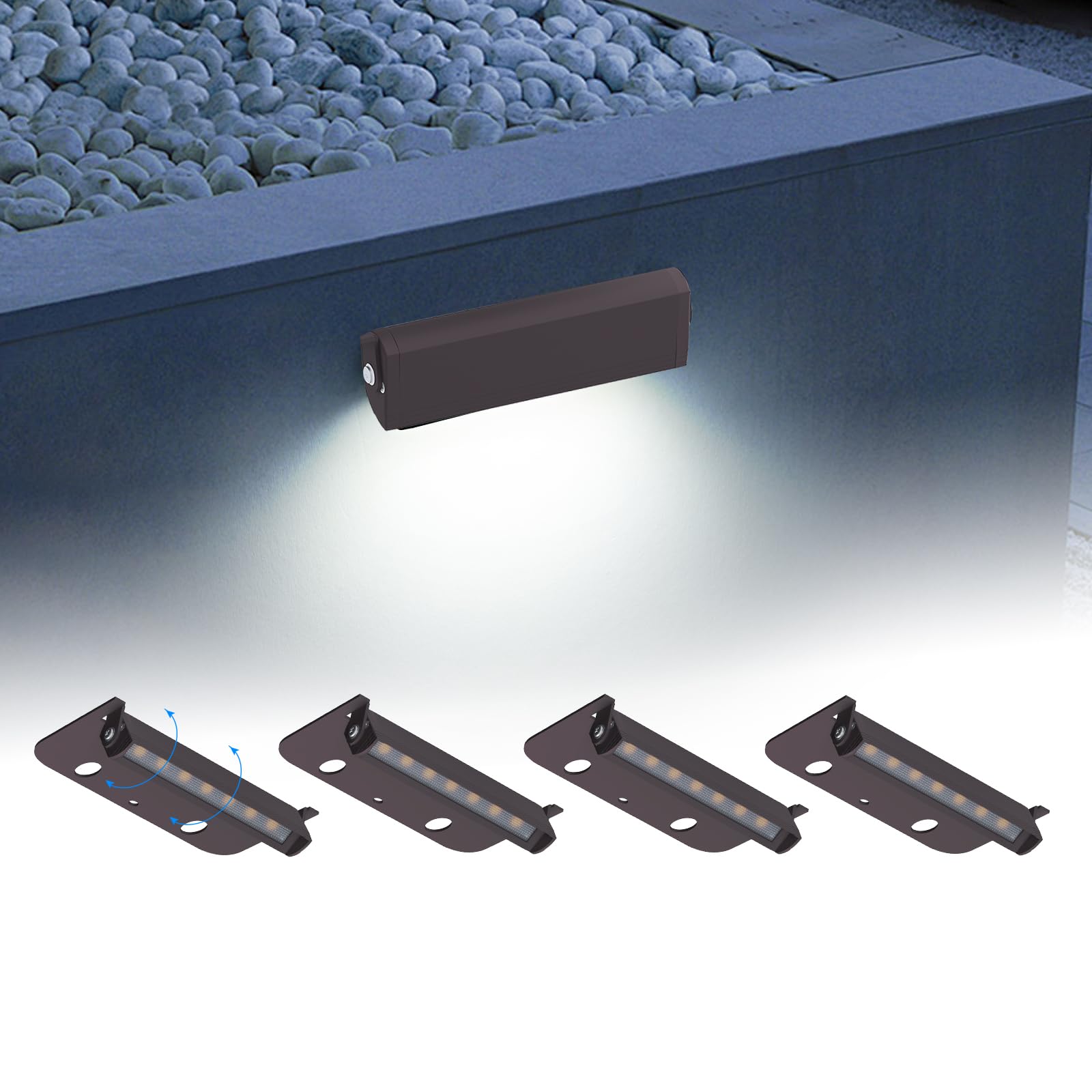 Kwinmyso 4 Packs 4inch LED 1.8W Hardscape Lighting,12V AC/DC Low Voltage Retaining Wall Light Paver Lighting,5000K Daylight Whit