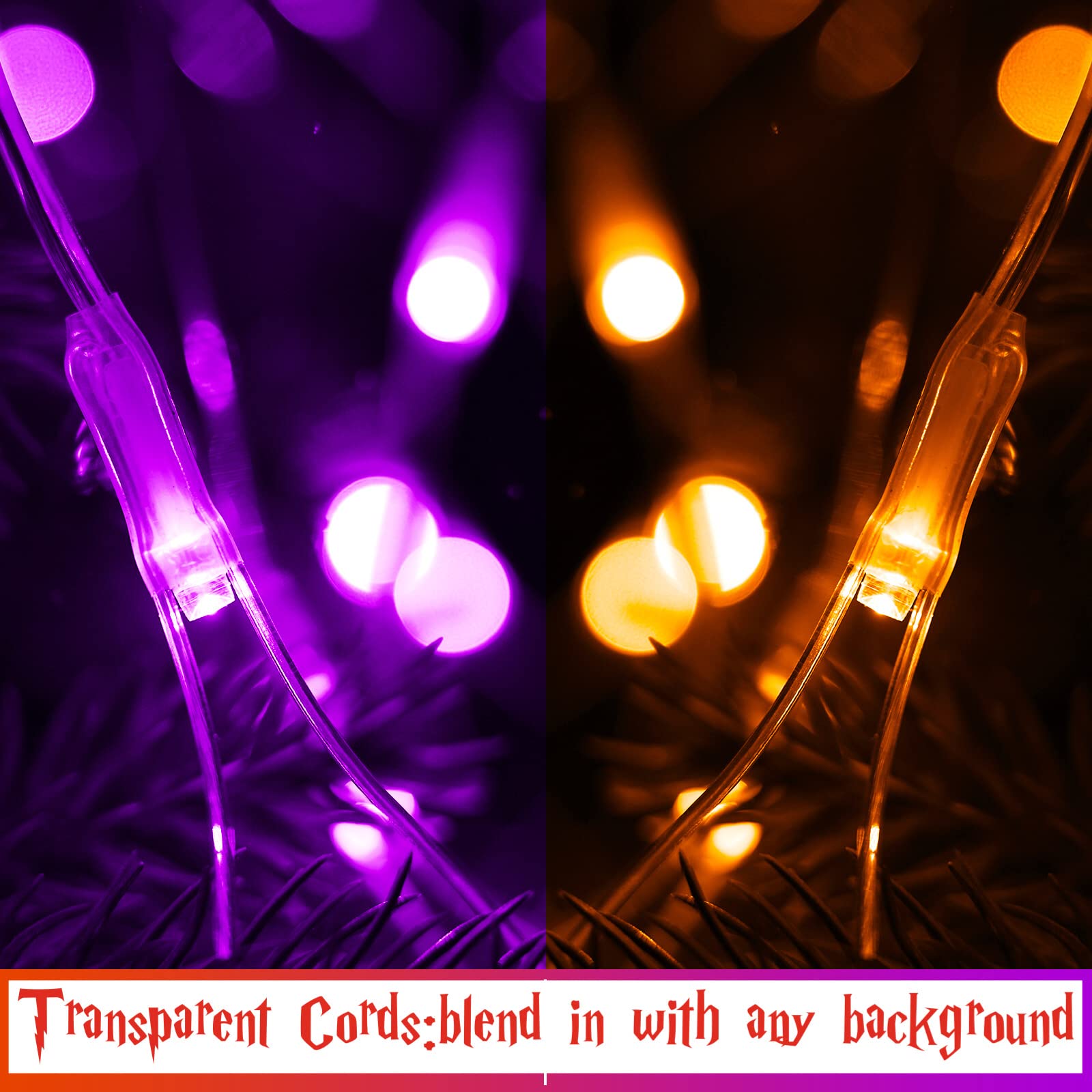 JMEXSUSS Halloween Net Lights, 200 LED Color Changing, Waterproof, Orange to Purple, 9.8FT x 6.6FT, Model EXS-N-0200
