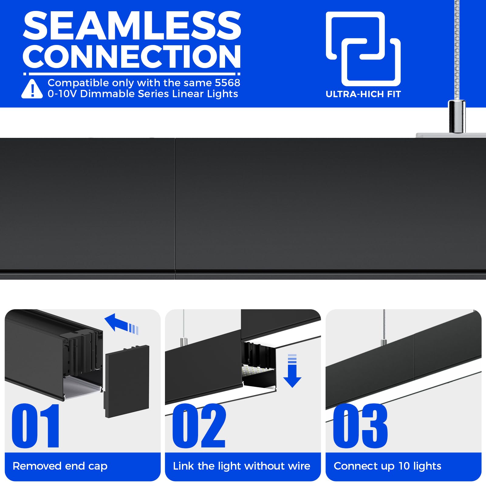 Barrina 5568-0-10V Series Led Linear Light, 2Nd-Generation Dimmable Hanging Light (Dimmer Not Included), 5Cct 4Ft Linkable Shop