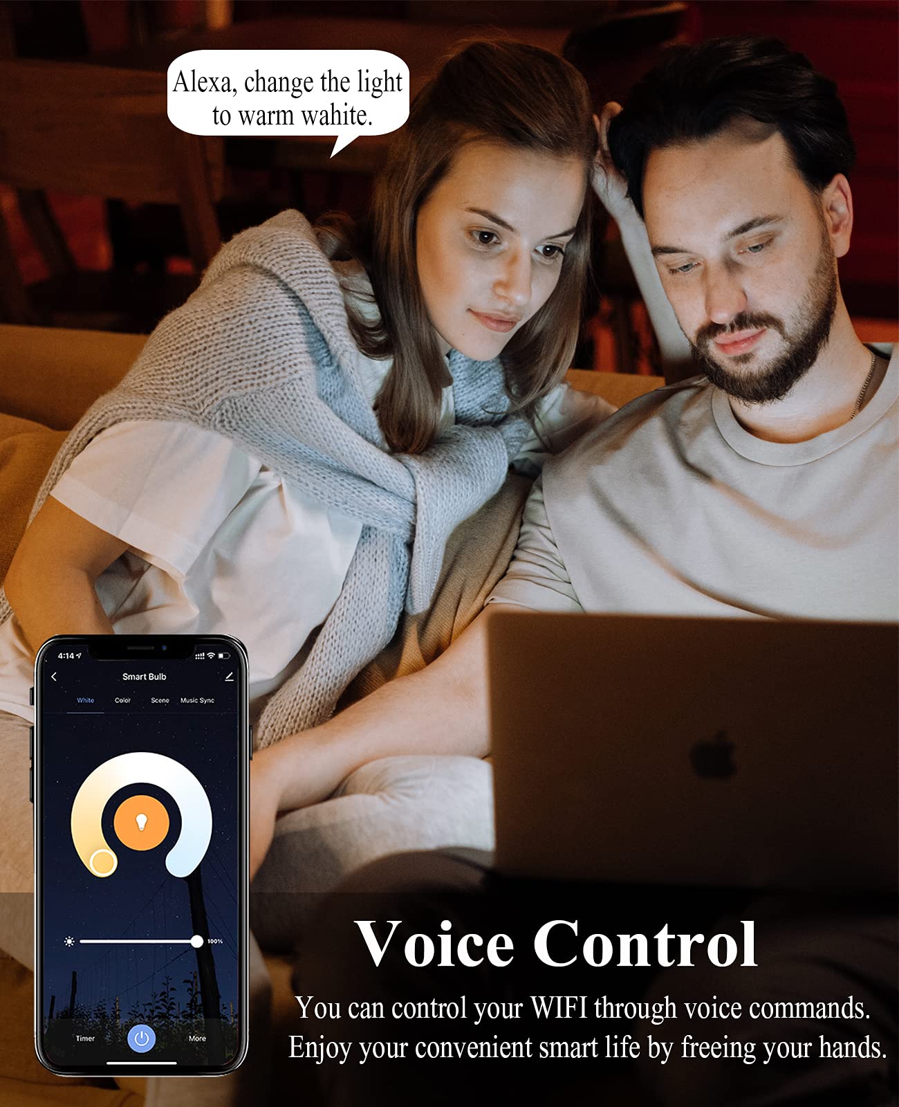 Cmars Led Smart Candelabra E12 Bulbs, Dimmable Rgb, Works With Alexa & Google Home, 3 Pack