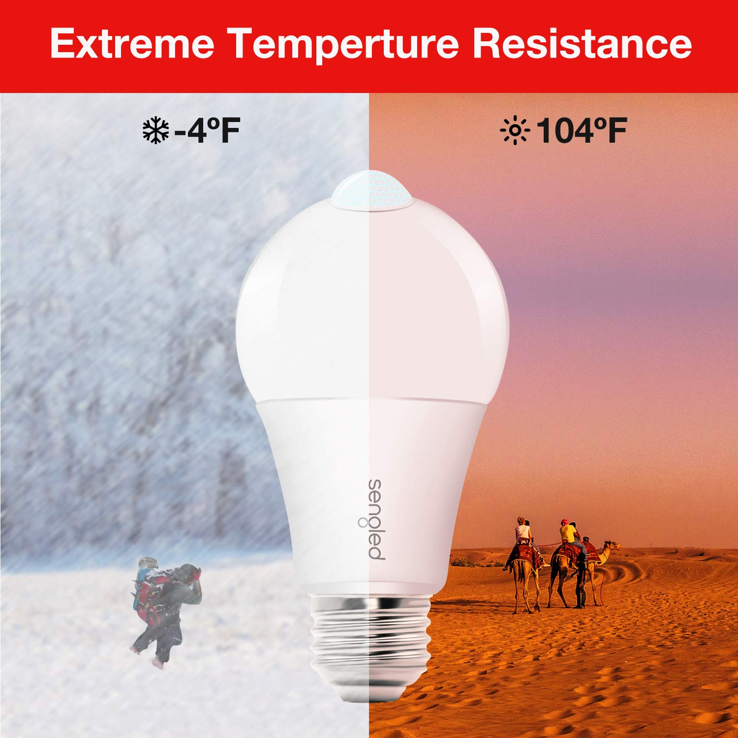 Sengled Motion Sensor Light Bulbs, A19,1200Lumens Led Bulb, 5000K Daylight Motion Activated Dusk To Dawn Security Light Bulb, 75