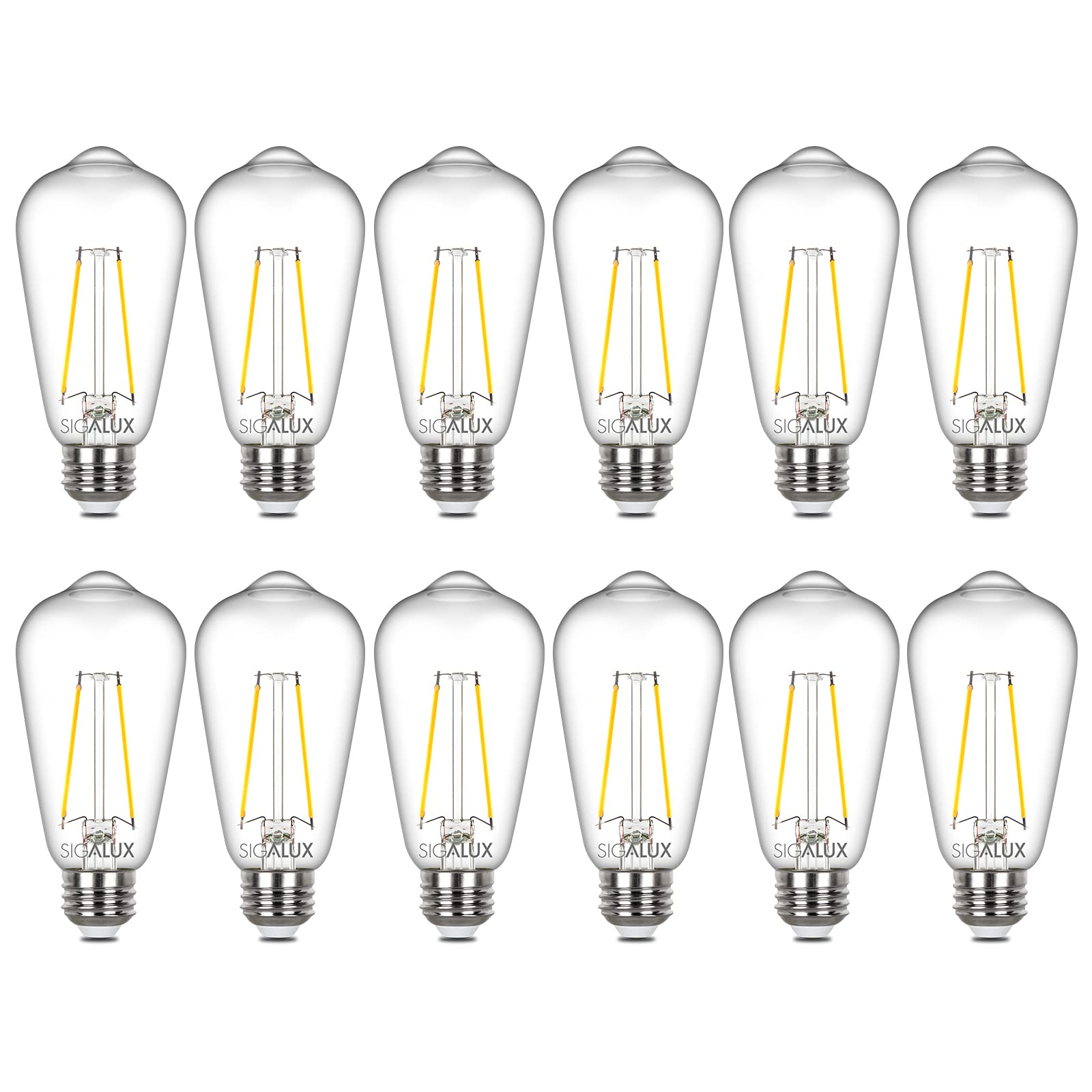 Sigalux E26 LED Bulb ST58 Vintage Light Bulbs 40W Equivalent 400LM Daylight White 5000K 12 Pack