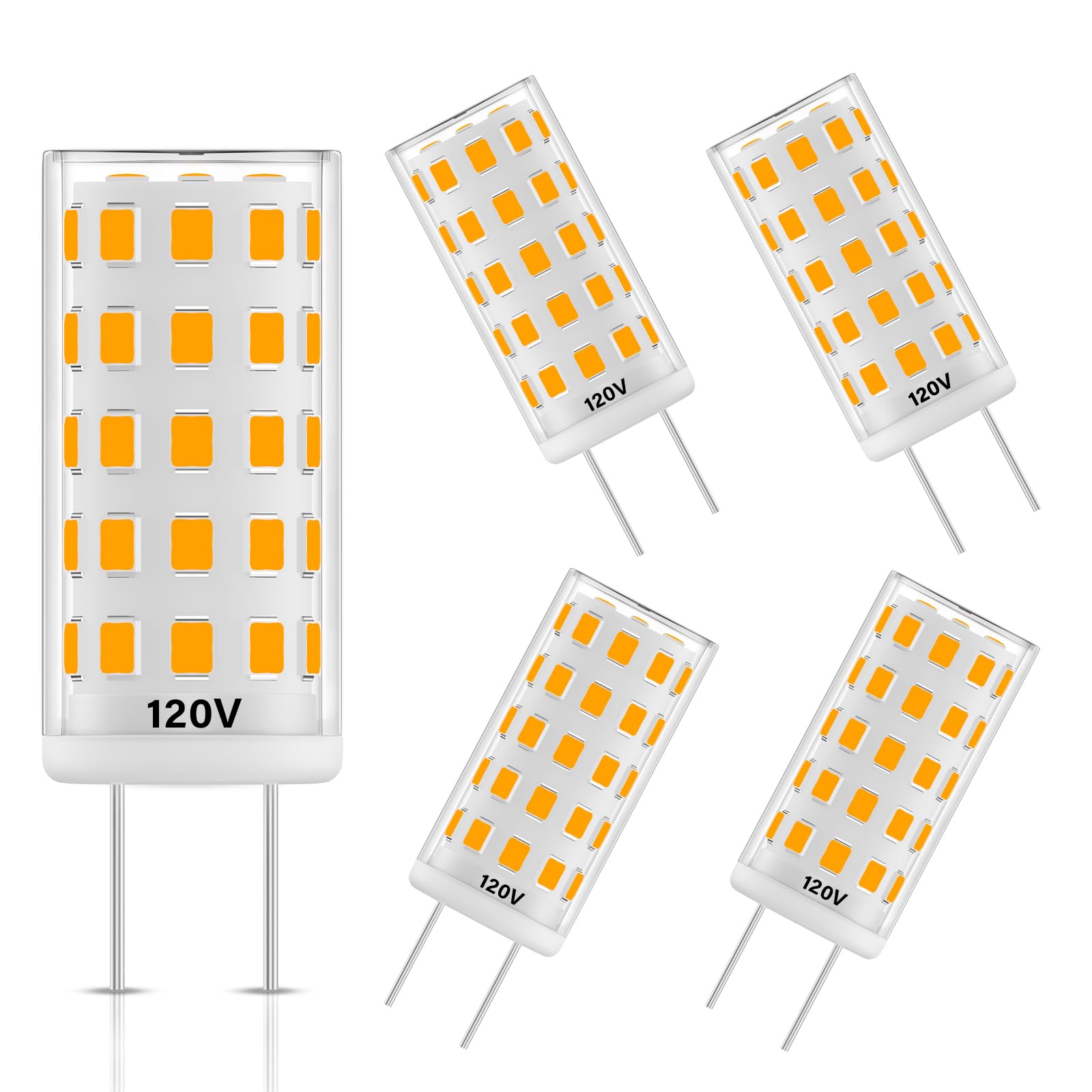 Dumiloo Gy6.35 Led Bulb 120V 50W Halogen Bulb Equivalent  T4 Jc Type Bi-Pin Gy6.35 Base  Warm White 2700K  5W 500Lm  Gy6.35 Bulbs For Pendant Light  Table Lamp  Landscape Lighting  5 Pack