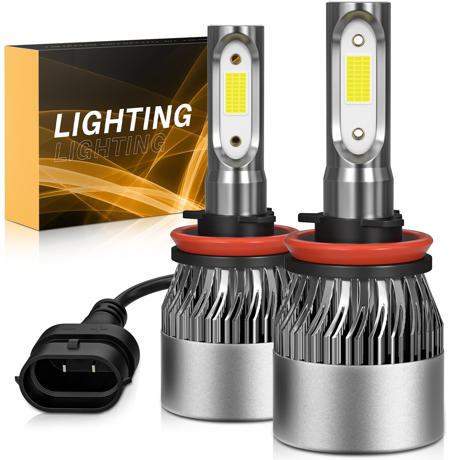 WISONDAP ???? ???? ?????? Bulb 6500K Cool White 60000LM 900% Brighter  1:1 Beam Plug and Play IP68 Waterproof Off-Road Lights  Pack of 2