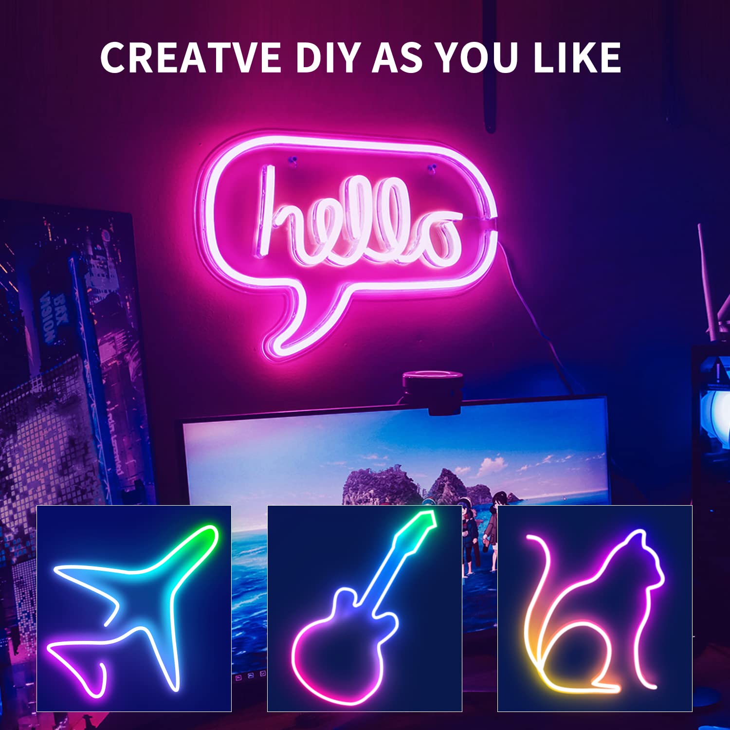 Segrass 32.8Ft Rgb Led Neon Strip Lights, Waterproof, Remote App Control For Indoor/Outdoor Décor