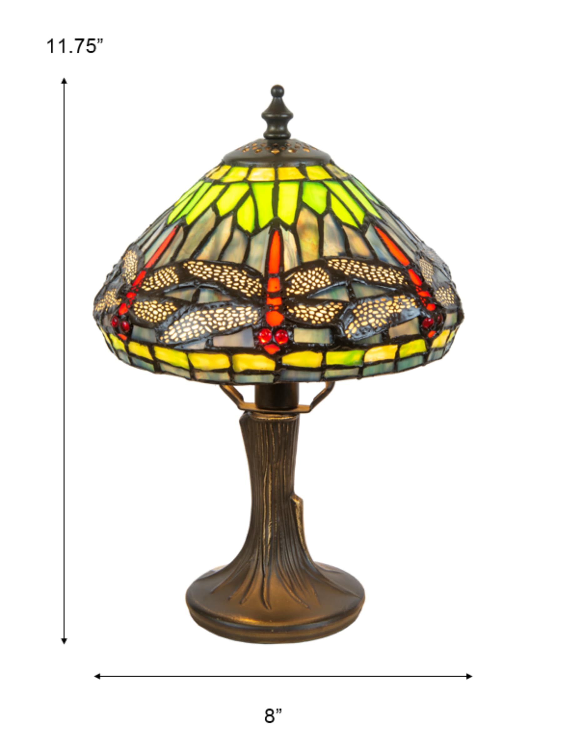 Dale Tiffany Accent Table Lamp, One Light, Antique Brass, 8.00 inches, Model 7601/521, Glass Shade
