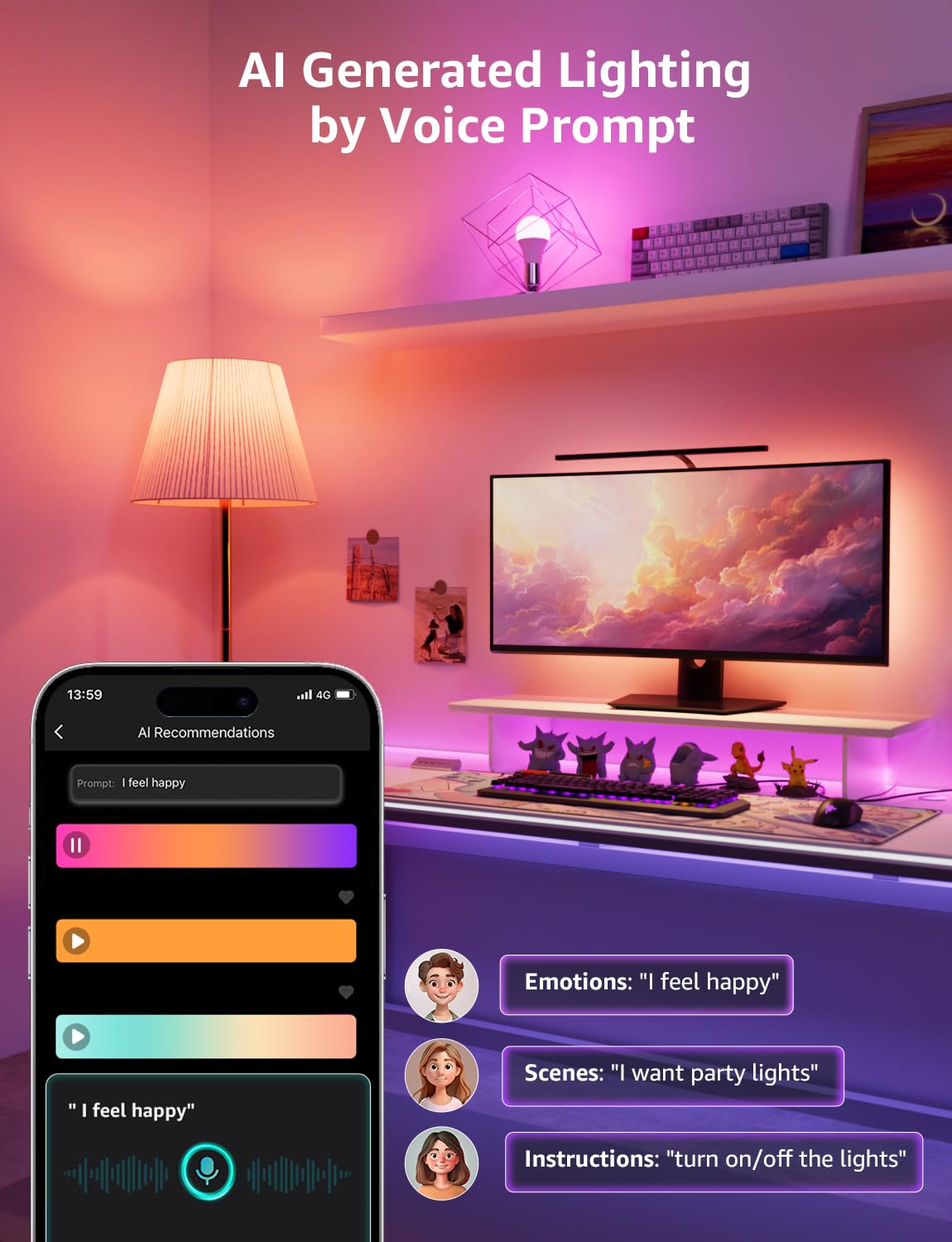 Lepro B1 Smart Light Bulb - WiFi & Bluetooth RGBWW, Plastic, Voice Control, Music Sync, 1 Pack