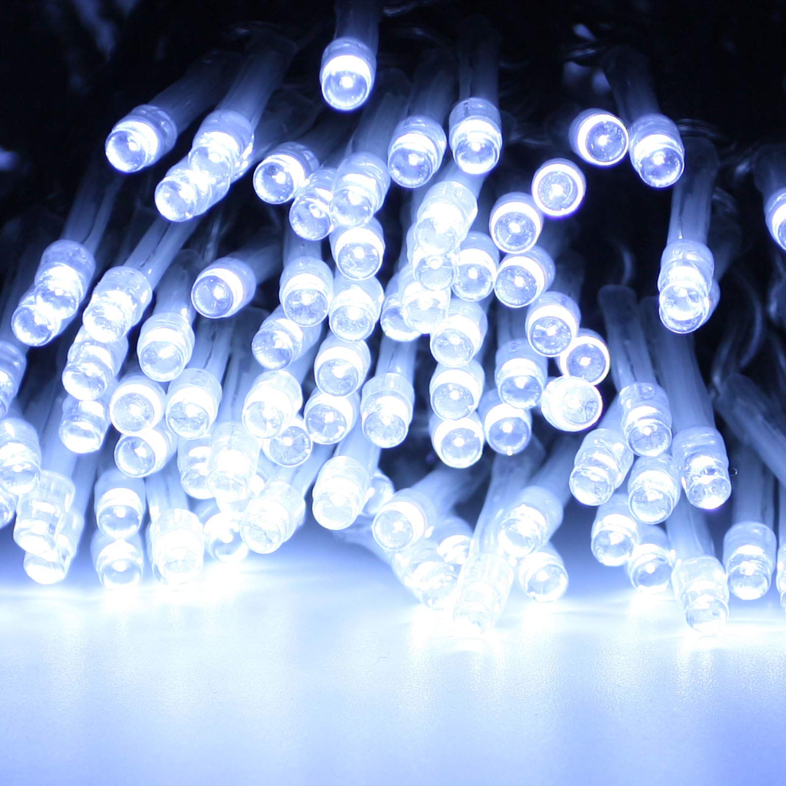 Extra-Long String Lights Outdoor/Indoor, 800 Led Upgraded Super Bright Christmas Lights, Waterproof 8 Modes Plug In Clear Wire Fairy Lights For Bedroom Party Wedding Garden Xmas Holiday (Cool White)
