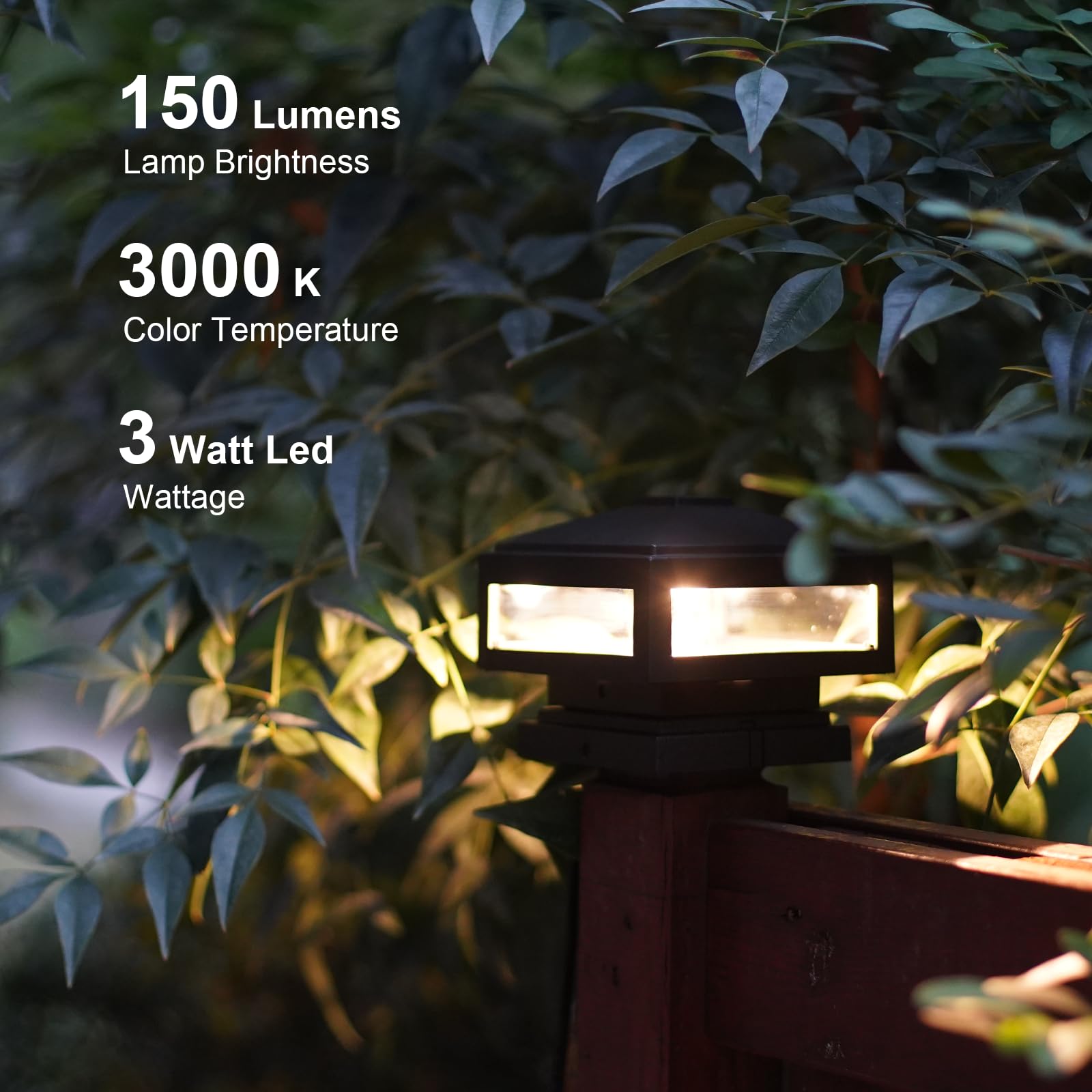 Goodsmann Landscape Lighting Low Voltage Post Lights 2Pk Outdoor Post Cap Lights 3W Led 150 Lumen 3000K Warm White With Cable Co