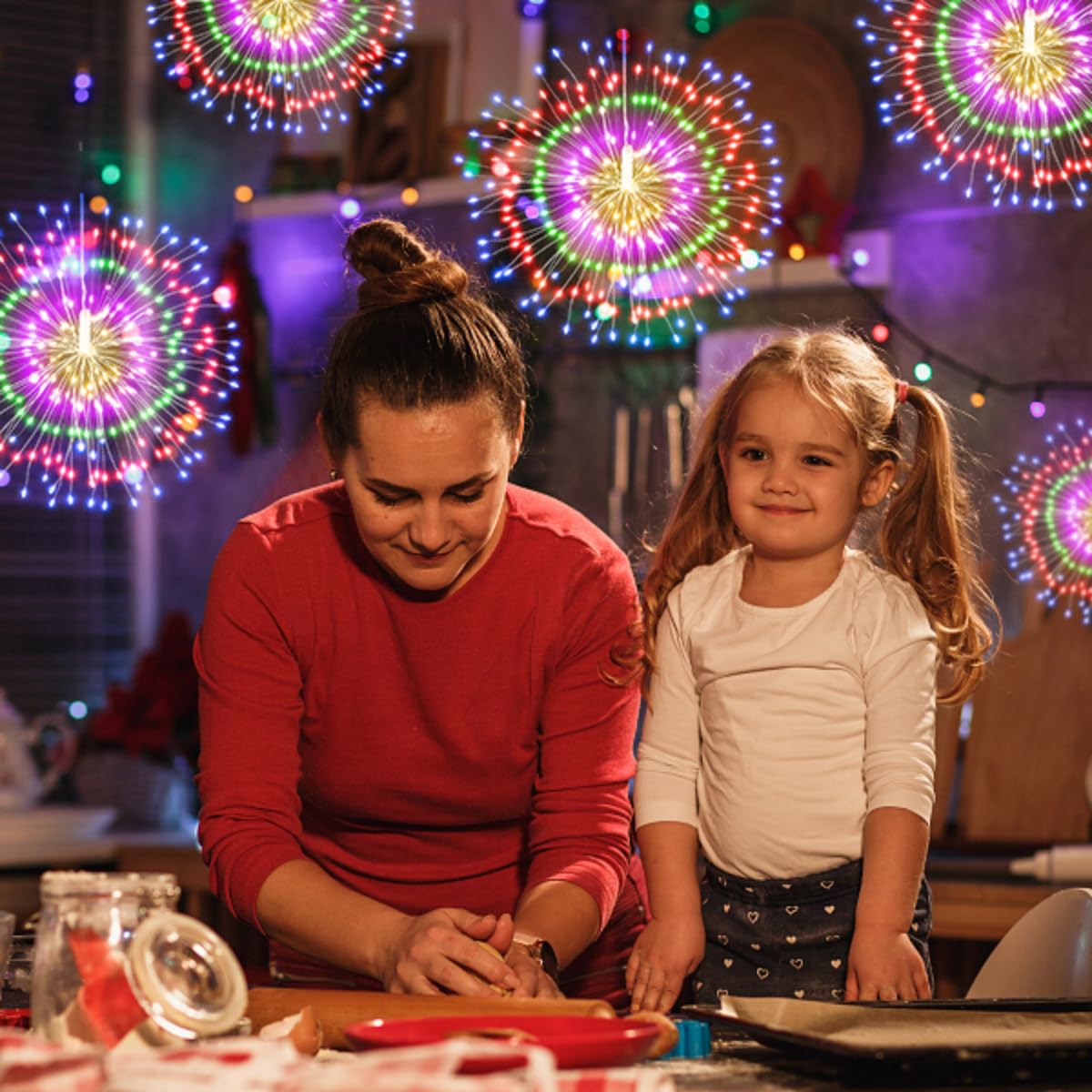 Techip 225Led Multicolor Battery Operated String Lights With Remote - 4Pcs Waterproof Fairy Lights