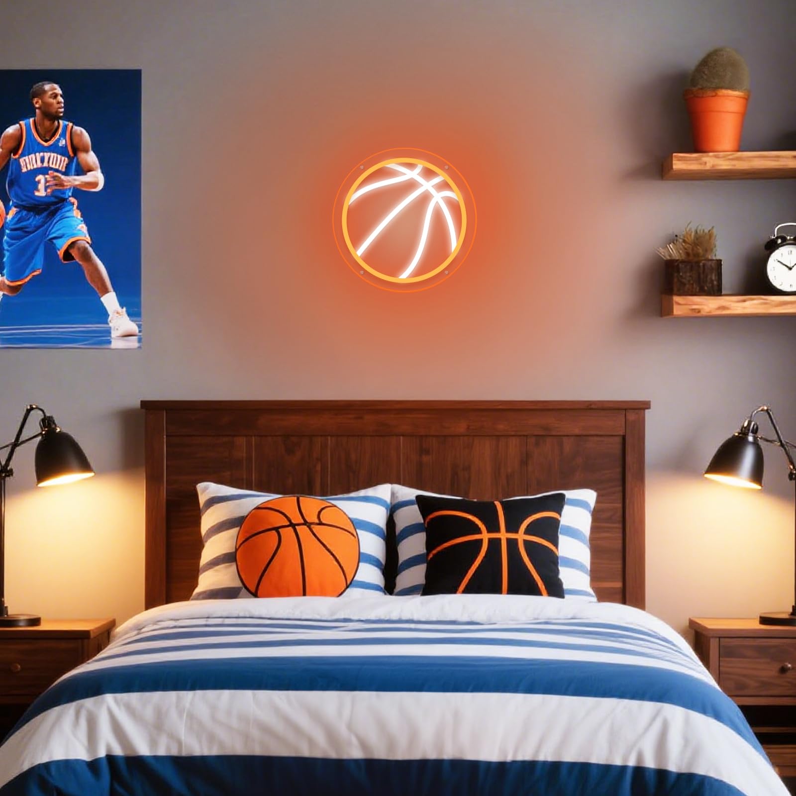 Mupanvid Basketball Neon Sign  9.84?9.84 Inch Basketball Led Neon Light  Powered By Usb With Dimmable Switch  Sport Led Sign For Wall Decor  Bedroom Birthday Signs Kids Gift