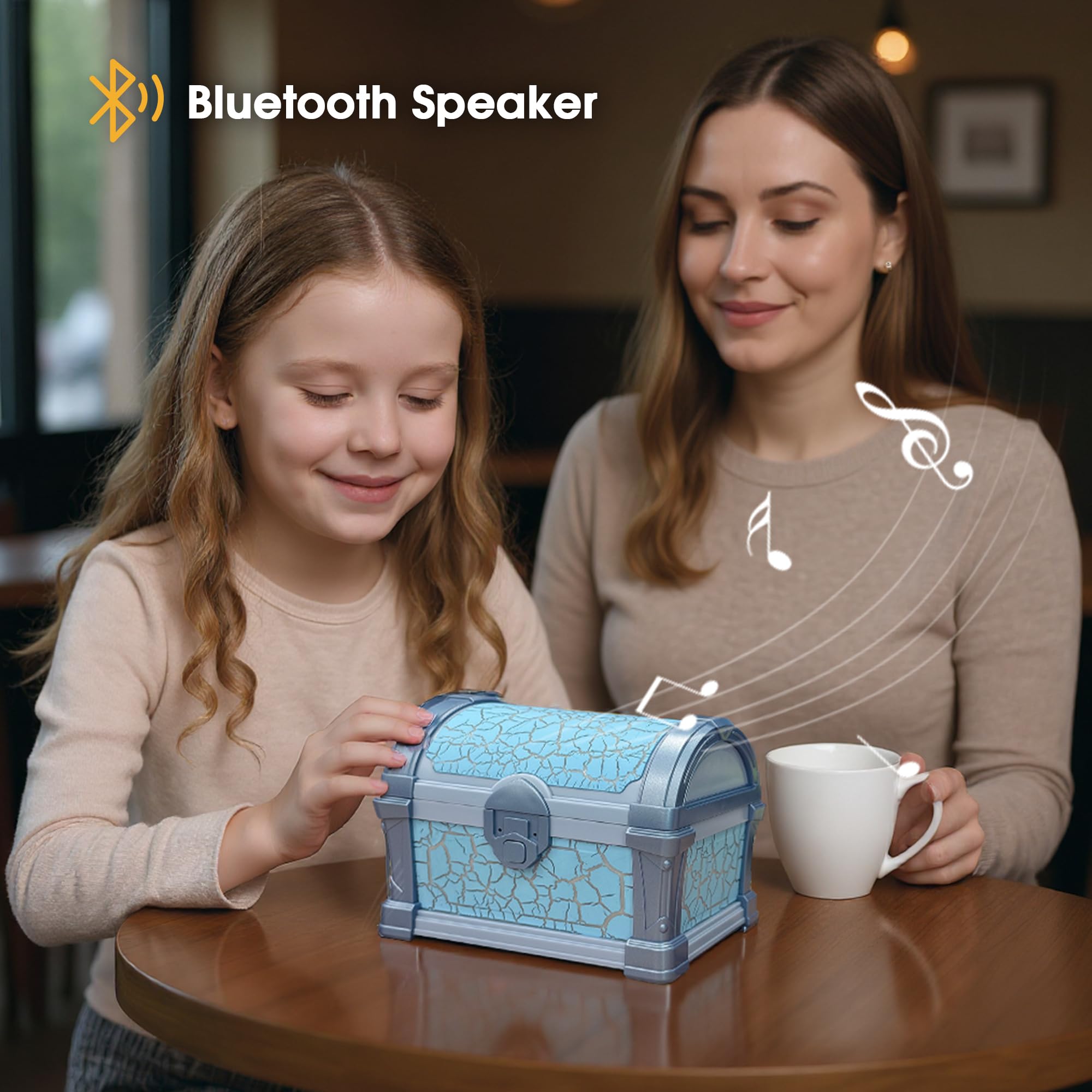 L LOHAS LED Treasure Projector Night Light, Galaxy & Northern Lights Effect with 8 Colors, Cool Pirate Nightlight with Timer & R