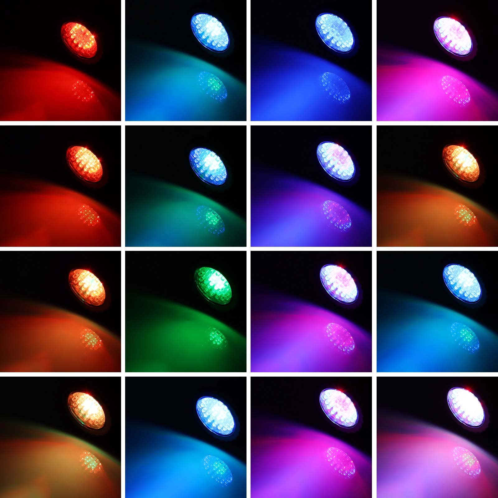 Rgb Pond Light, Color Changing Fountain Lights Submersible Pond Lights, Ip68 Waterproof Multi-Color Dimmable Used For Yard Spotlights Fish Pond Decoration (2 Lights)