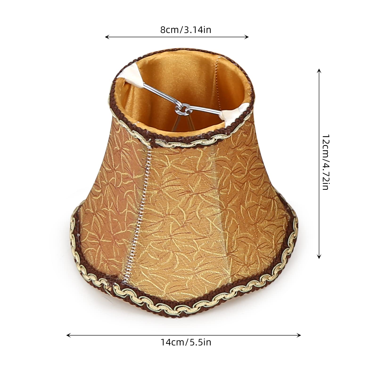 Fuloon Small Lamp Shades Clip On Bulb, Modern European Style Bell Lamp Shades, Mini Lamp Shades For Chandelier, French Country C