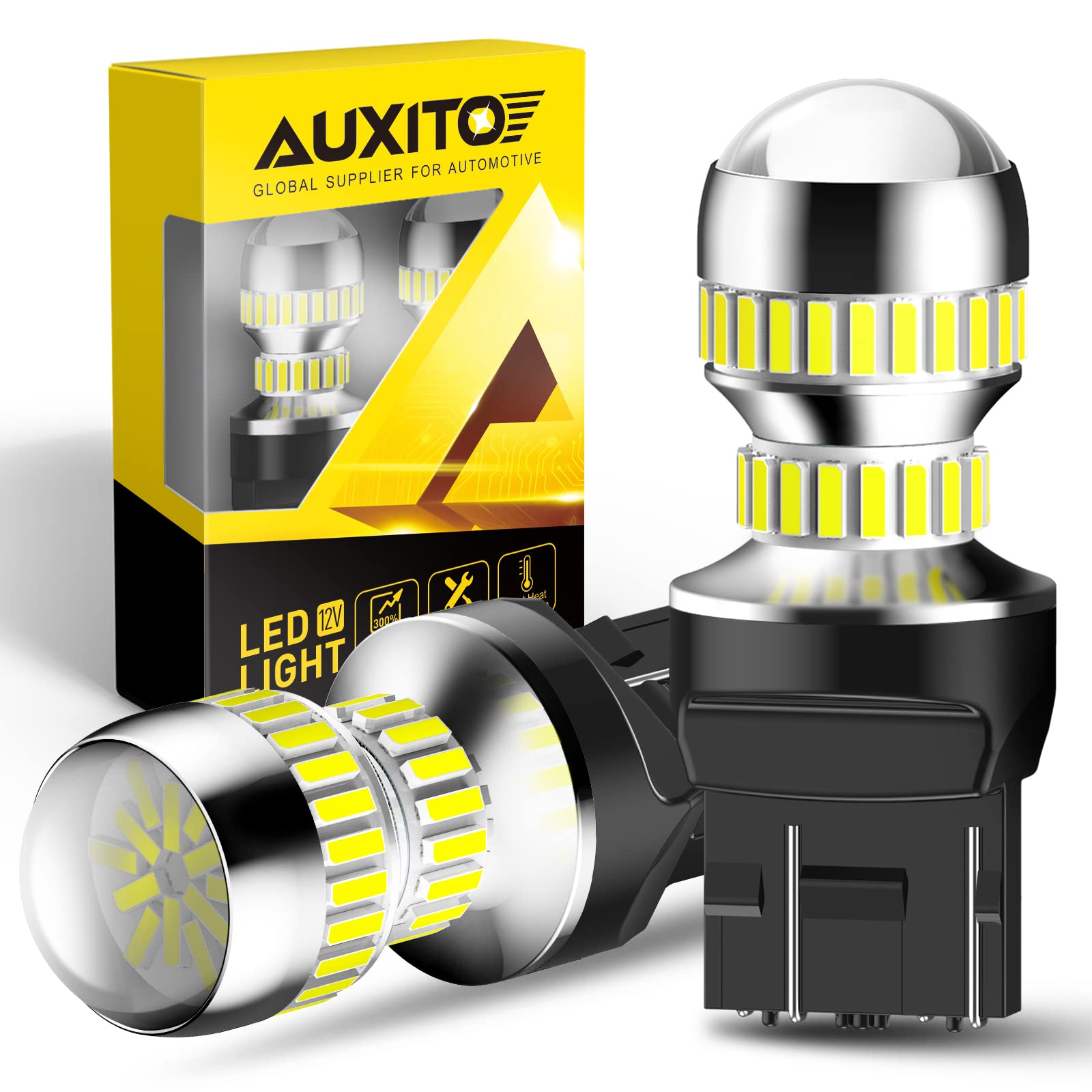AUXITO 7440 7443 LED Bulbs for Reverse Lights, 6000K Xenon White, T20 7441 7444, Backup Tail Brake Signal Parking Lights