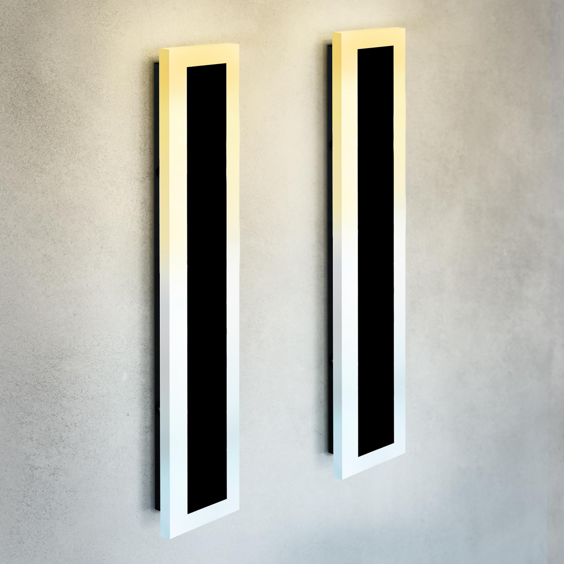 ASD LED Flush Mount Wall Light Fixture, 36 Inch, 30W 2350LM, Dimmable, Waterproof, Black, 2 Pack, Model A-LWS27A-36