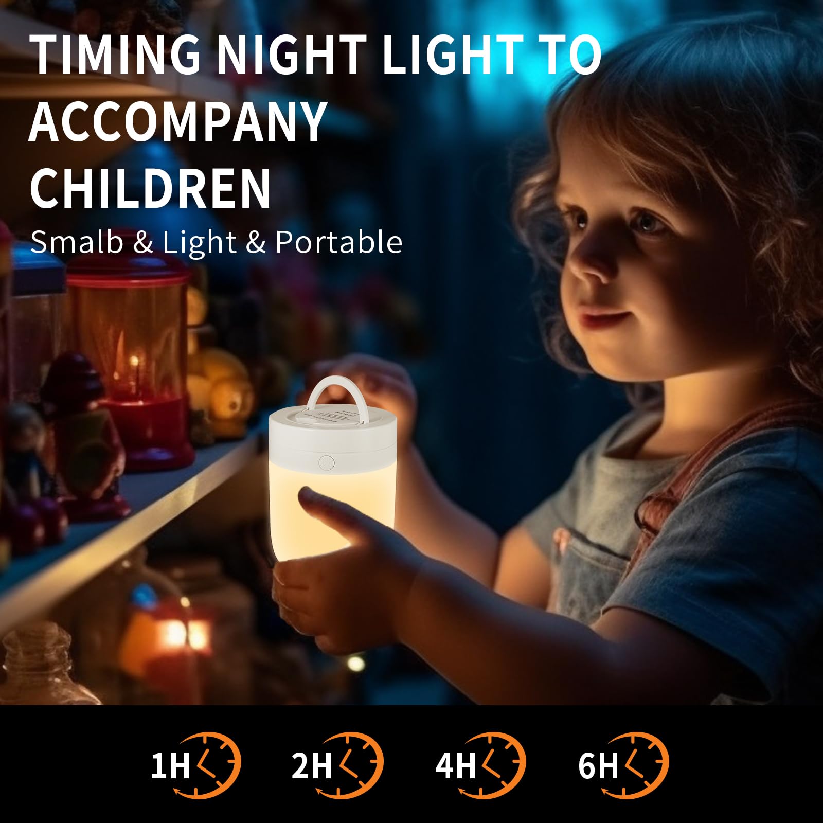 Deogos Small Nursery Night Light, 13 Colors, Dimmable, Portable, Rechargeable, White-2 Pack, Model 02-11, ABS Material