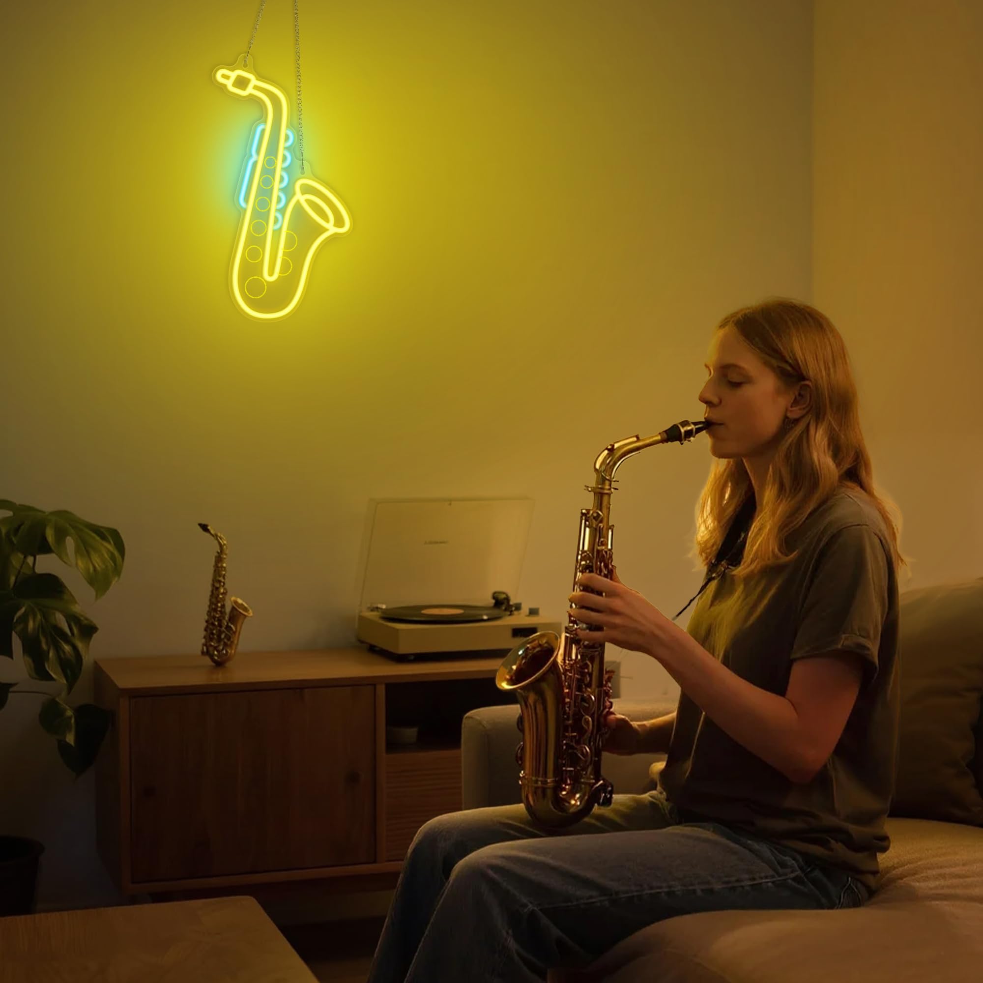 Coolgift Mart Saxophone Neon Sign  Dimmable Led Saxophone Room Decor Light With Usb Powered  Decorations For Bedroom Living Room Club Music Studio  Gifts For Saxophone Enthusiasts Music Lovers
