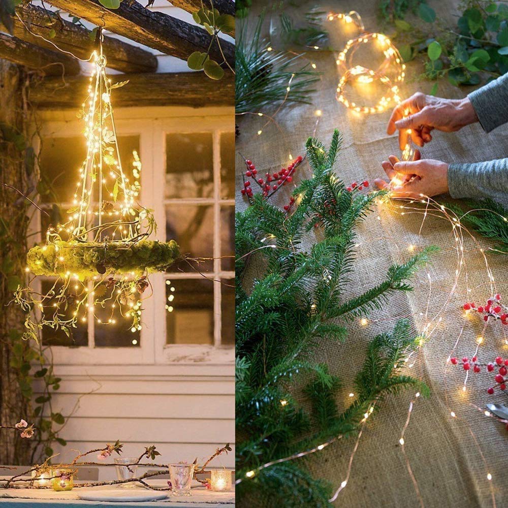 Znycye Solar String Lights Outdoor, 8 Modes 220Led Multi Strand Fairy Lights Waterproof, Watering Can Lights Firefly Fairy Light