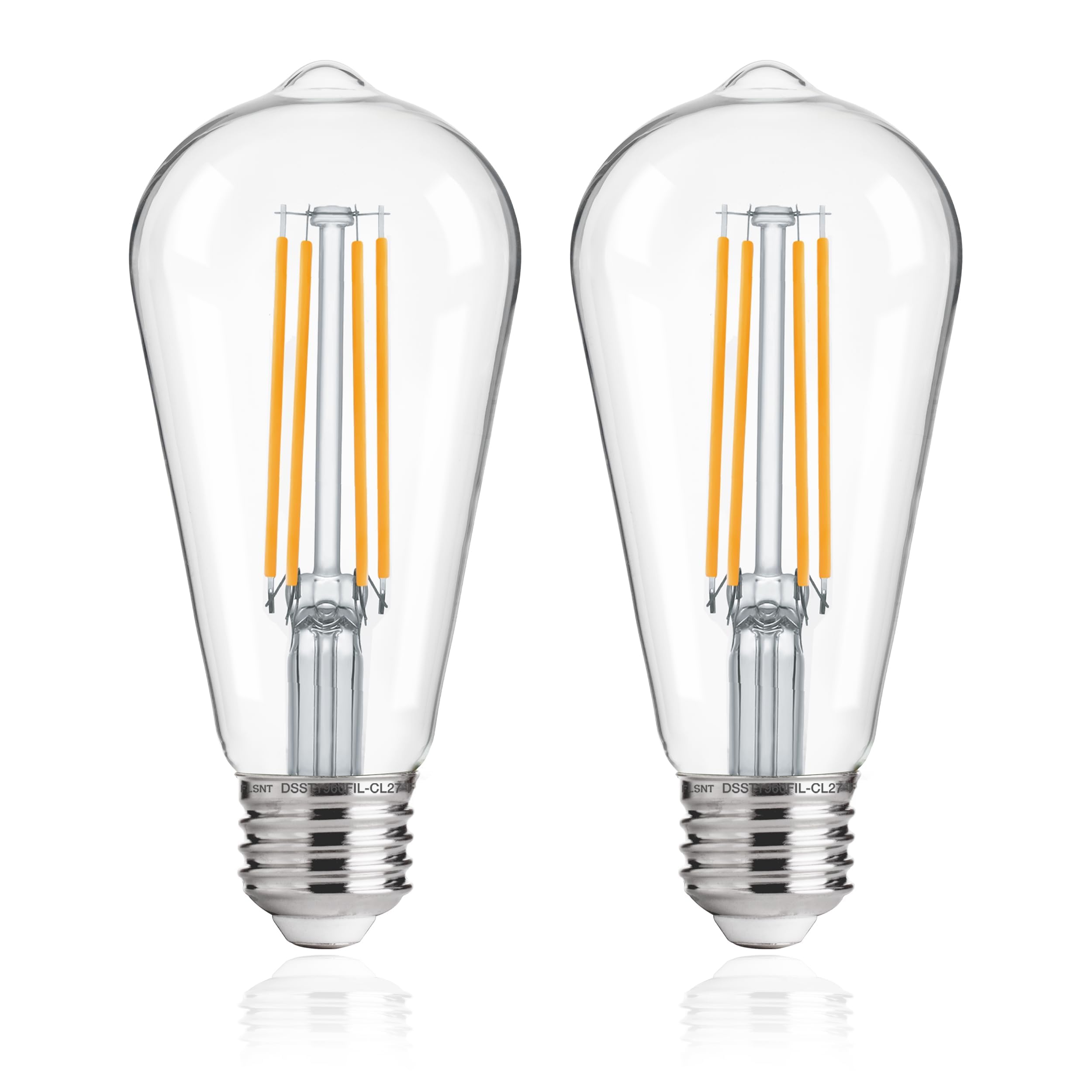 Flsnt Dusk To Dawn Outdoor Sensor St19 Led Light Bulb, 8W (100W Eqv.), 1400Lm,Vintage Filament E26 Base, Auto On/Off Photocell A