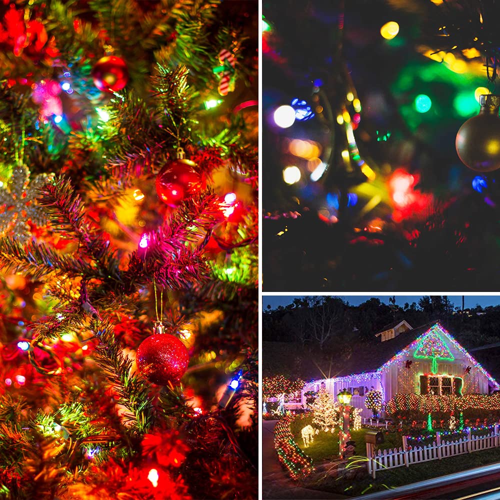 Asenek Christmas Lights - Battery Operated String Lights 50 Led String Lights Mini Lights With Auto-Timer And 8 Lighting Modes For Christmas Wreath Party Wedding Garden Home Decoration, Multicolor