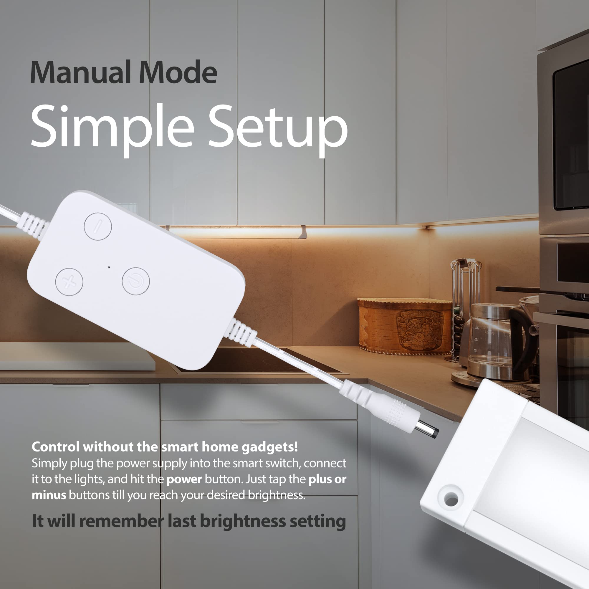 EShine LED Under Cabinet Lighting Kit, 12 inch, 3 Pack, Dimmable, Warm White (3000K), Model ELWS3003DW, Aluminum