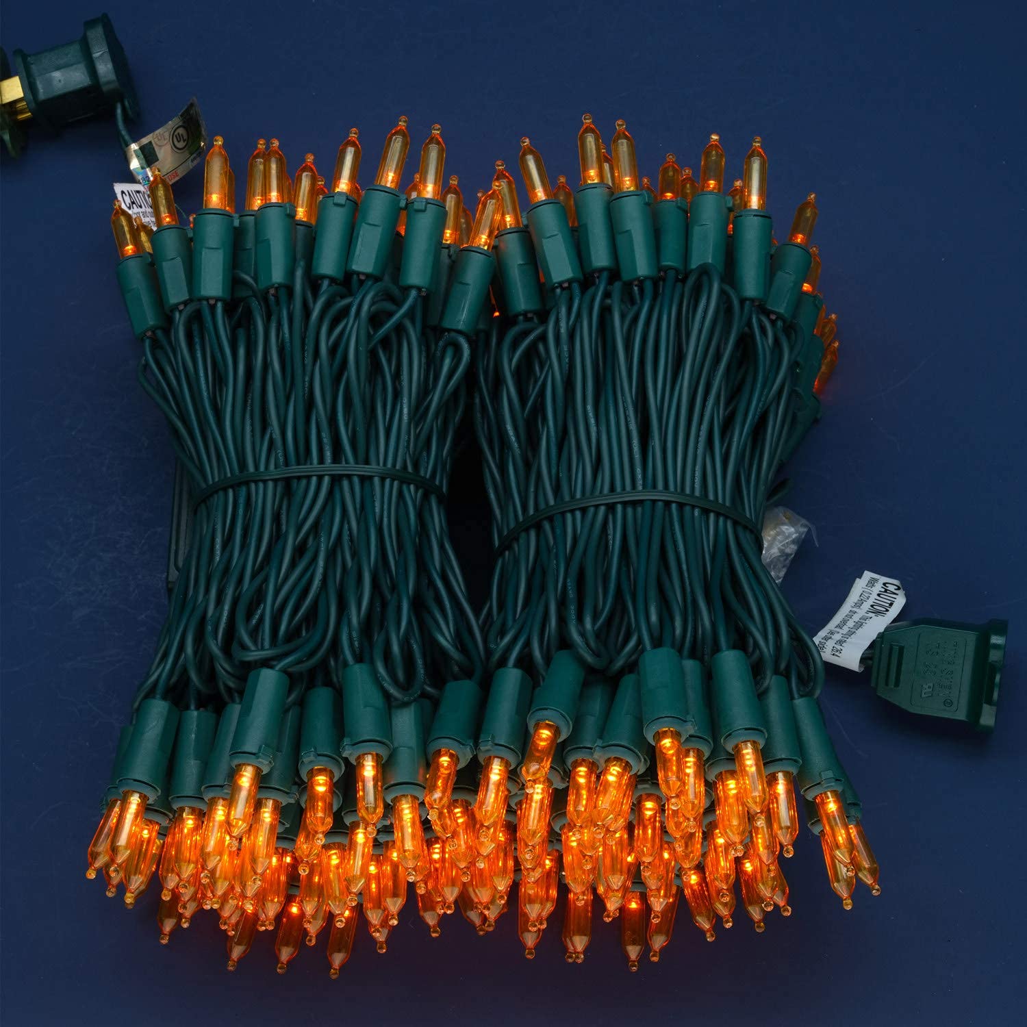 Sweet Shine 200 Count Orange Led Christmas Lights, 66 Ft Green Wire, Ul Certified