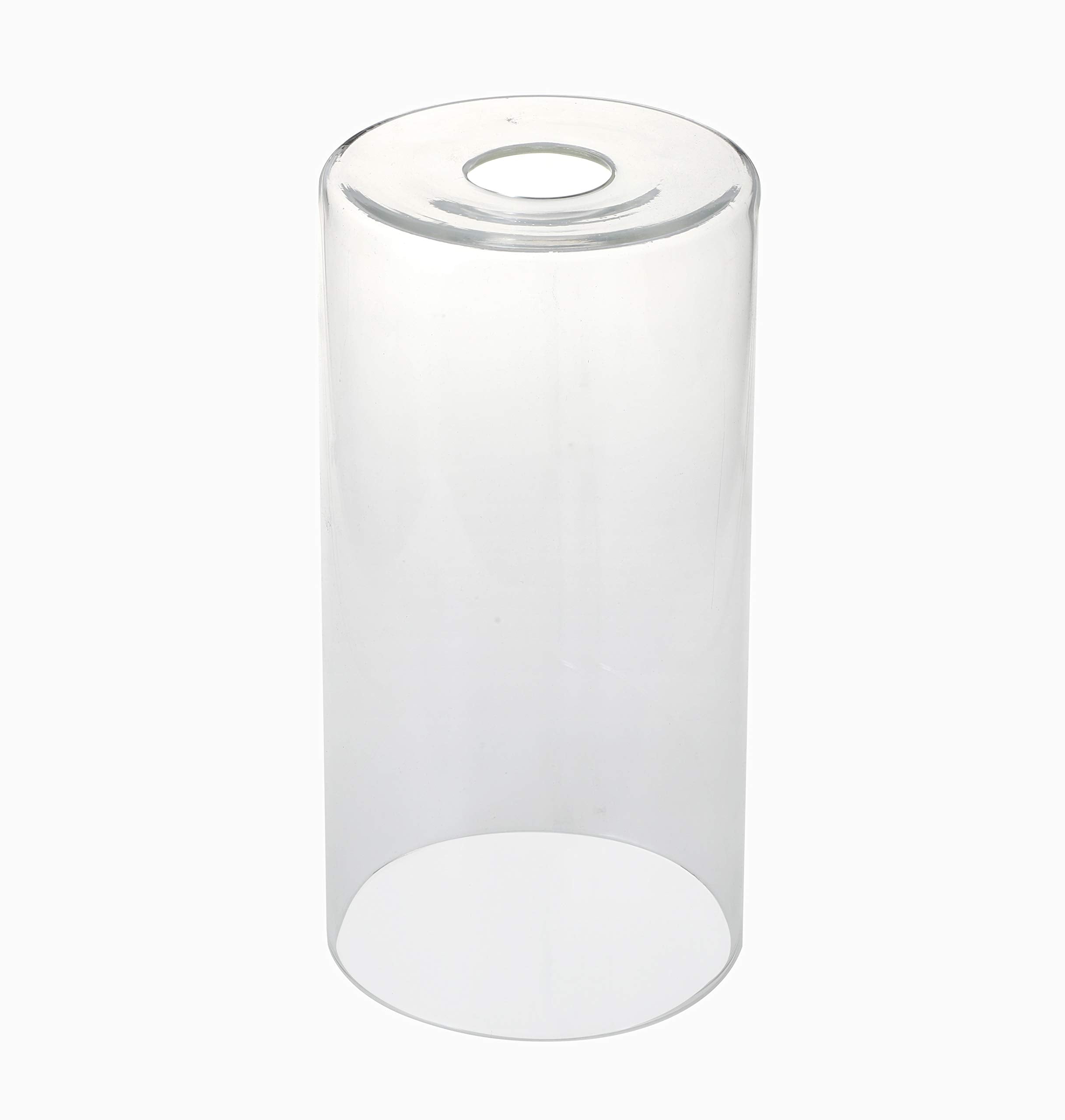 GoLucky Clear Glass Shade Accessory - Glass Lamp Fixture Replacement - Clear Cylinder with 1-5/8 Inch Fitter - 3.5D x 7H