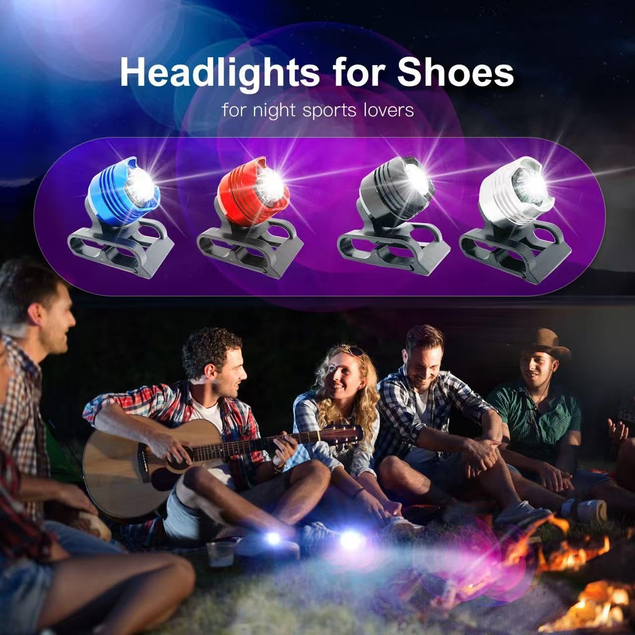Vartiey Running Shoe Lights, Waterproof IPX5, 2 Pcs, Silver, Ideal for Night Walking, Dog Walking, Camping, Suitable for mature-themeds and Kids