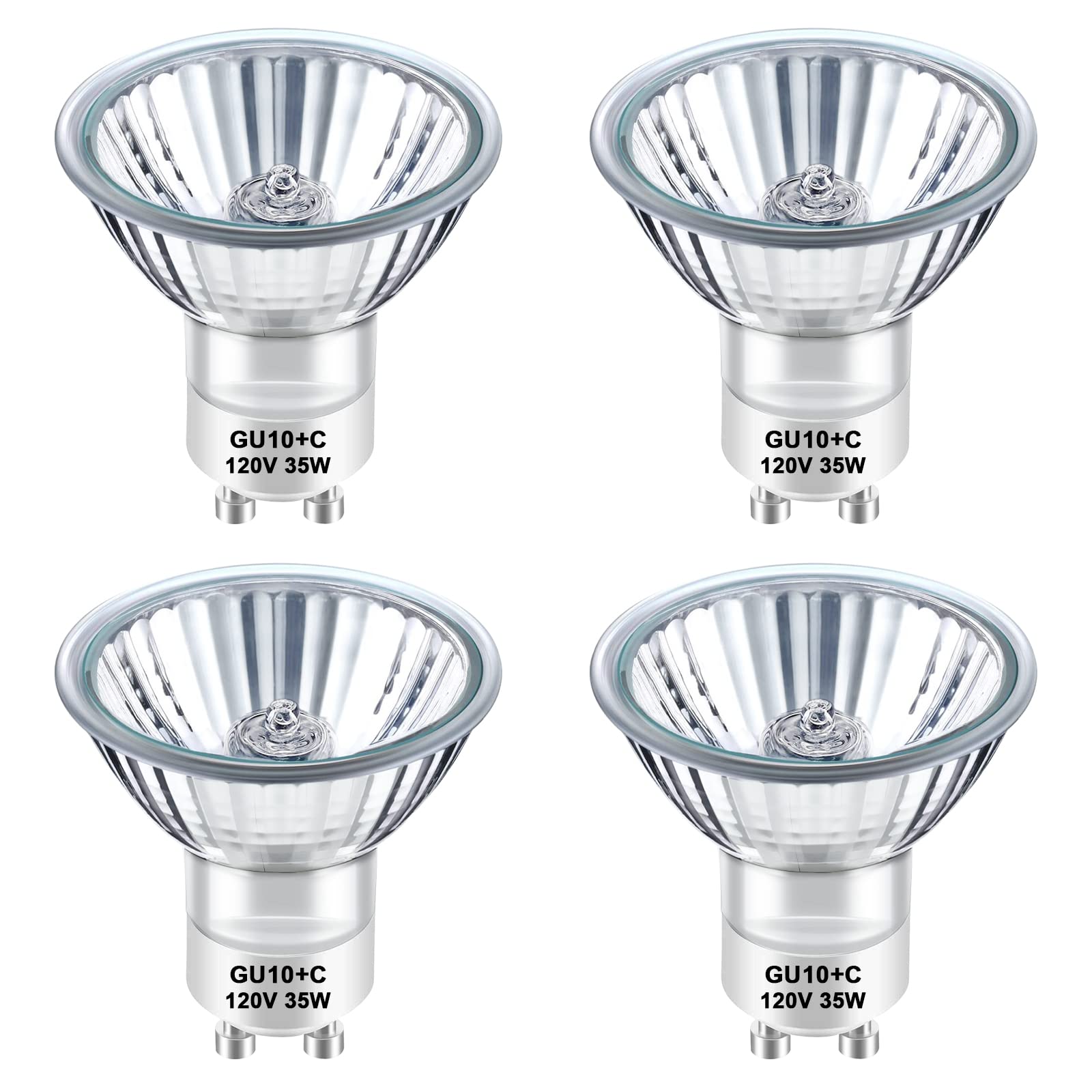Taiyaloo Gu10 Halogen 35W Bulbs, Dimmable Mr16 Gu10+C 120V 35W For Track, Recessed, Candle Warmer, Range Hood Light Bulbs, 2700K