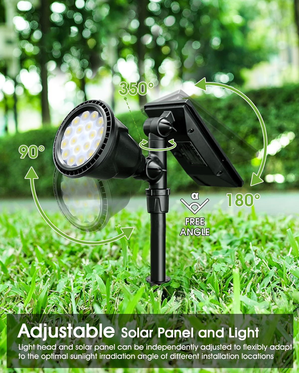Dbf Solar Landscape Lights, 18 Led Waterproof Outdoor Spotlights, Pack Of 4, Cool White