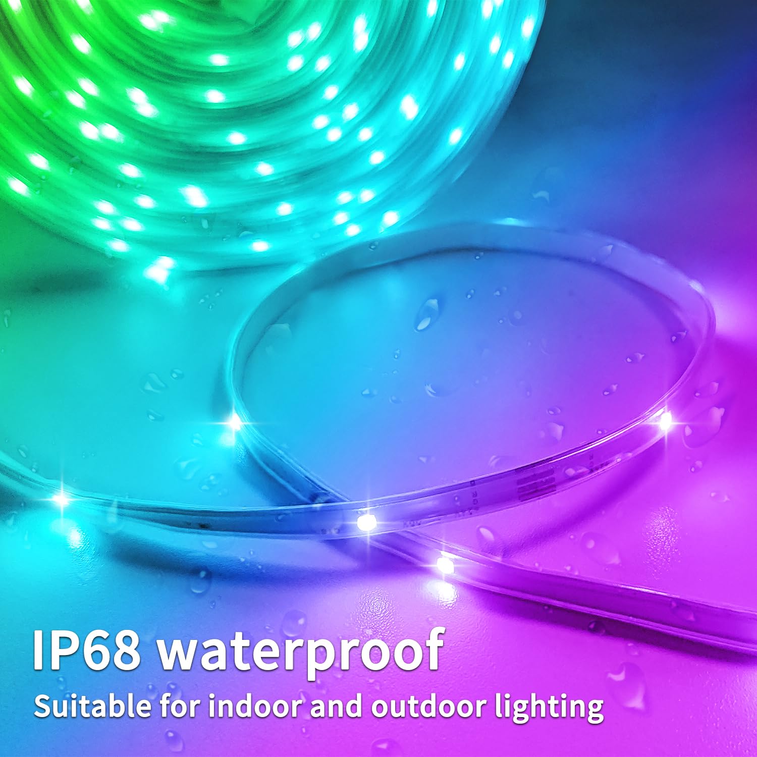 Vimeepro 100Ft Outdoor Led Strip Lights Waterproof,Ip68 Outside Led Light Strips Waterproof,Color Changing With App/Remote Contr