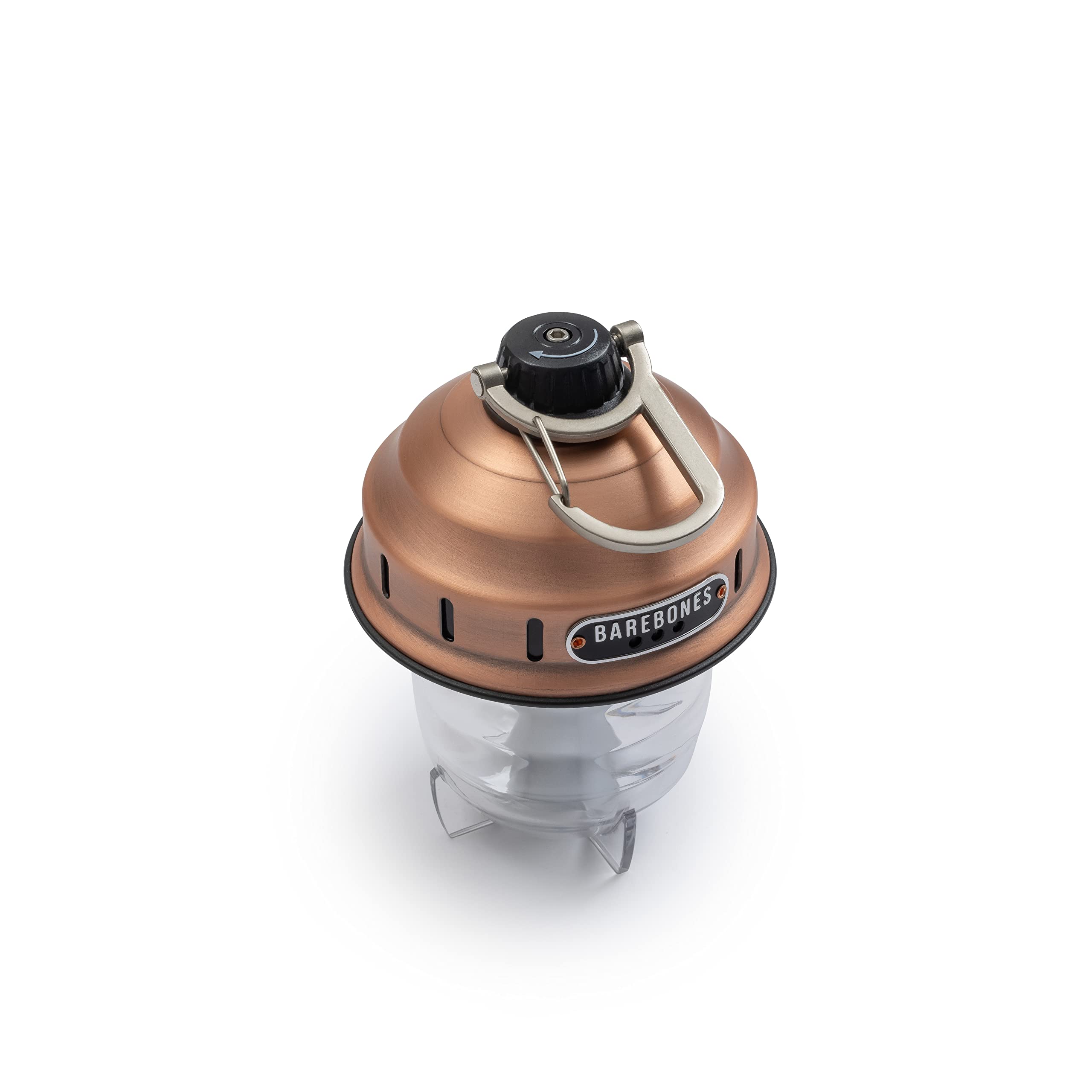 Barebones Beacon Hanging Light - Copper LED Lantern, Weatherproof, 6"x3", Rechargeable with Adjustable Brightness, Model LIV-297