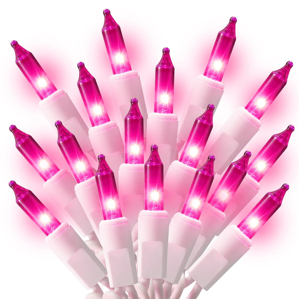100 Count Mini Pink Lights String, 21ft Pink Christmas Tree Lights Plug in,Christmas Pink String Lights for Room, Valentine's Day Outdoor Porch Decor Birthday Celebrations and Weddings Decorations
