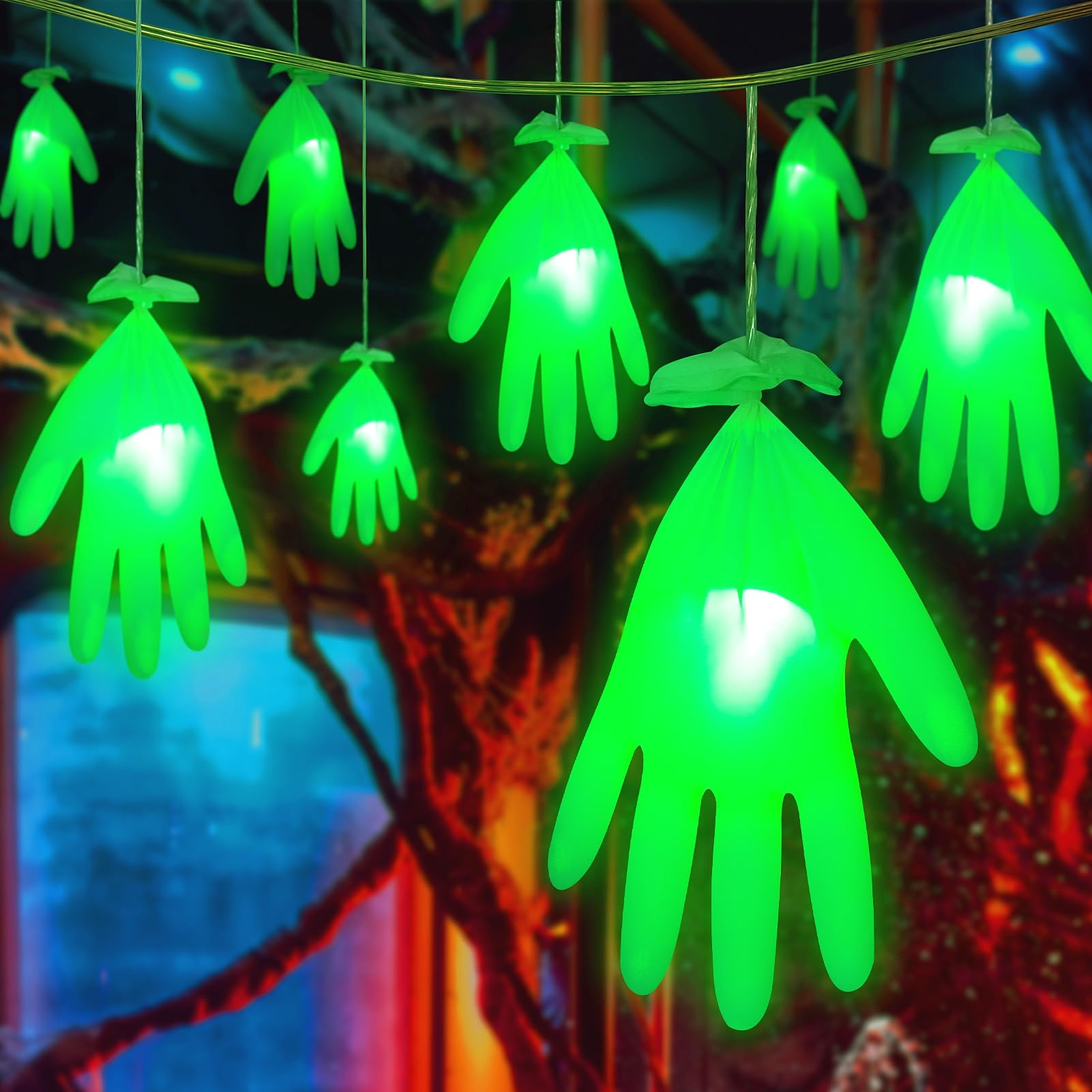 MAOYUE Halloween Decorations Outdoor Lights, 8 Modes, PVC, Green, Model: halloween15