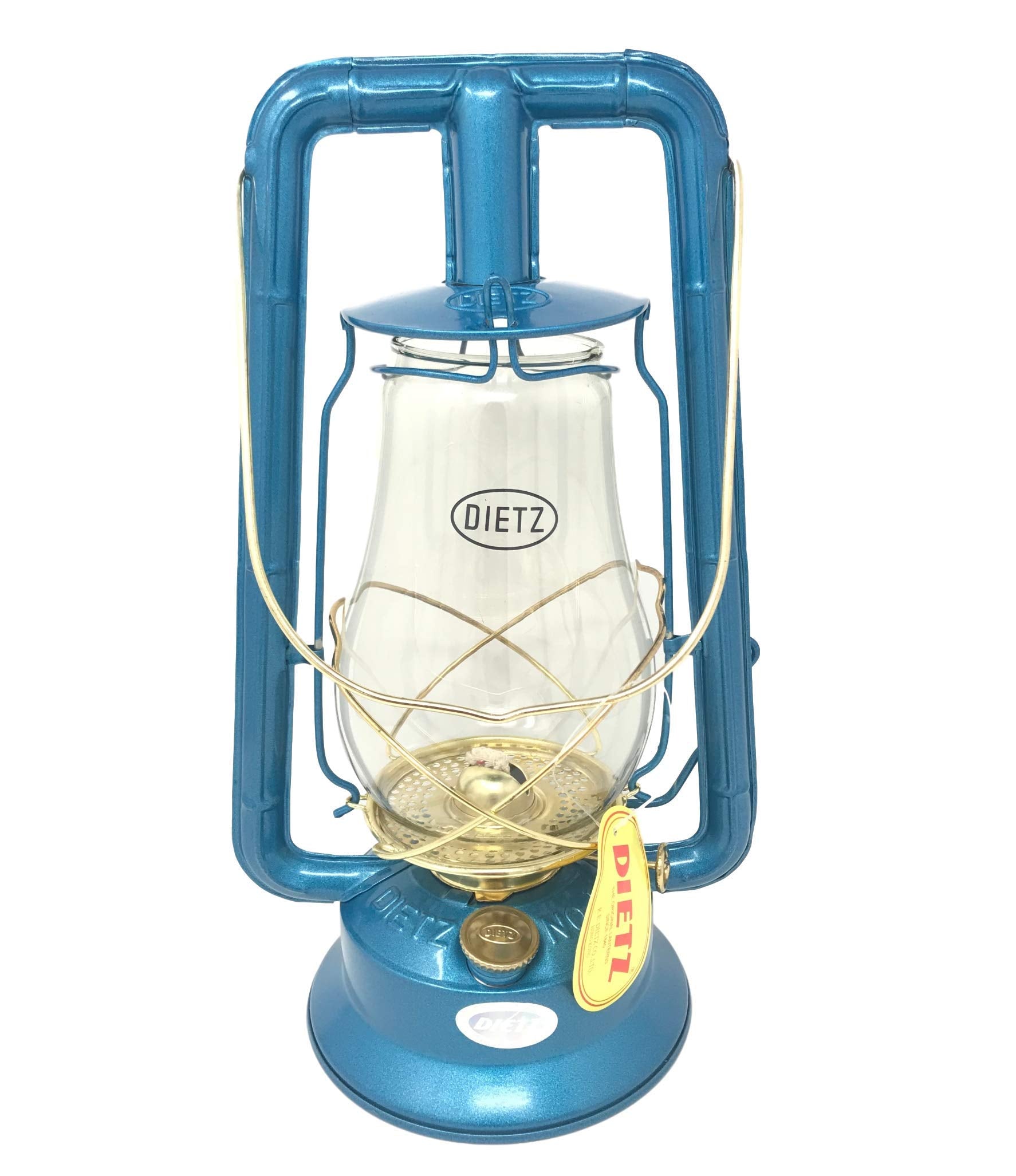Dietz Monarch #10 Hot Blast Blue and Gold Kerosene Lantern Vintage Style Oil Lamp