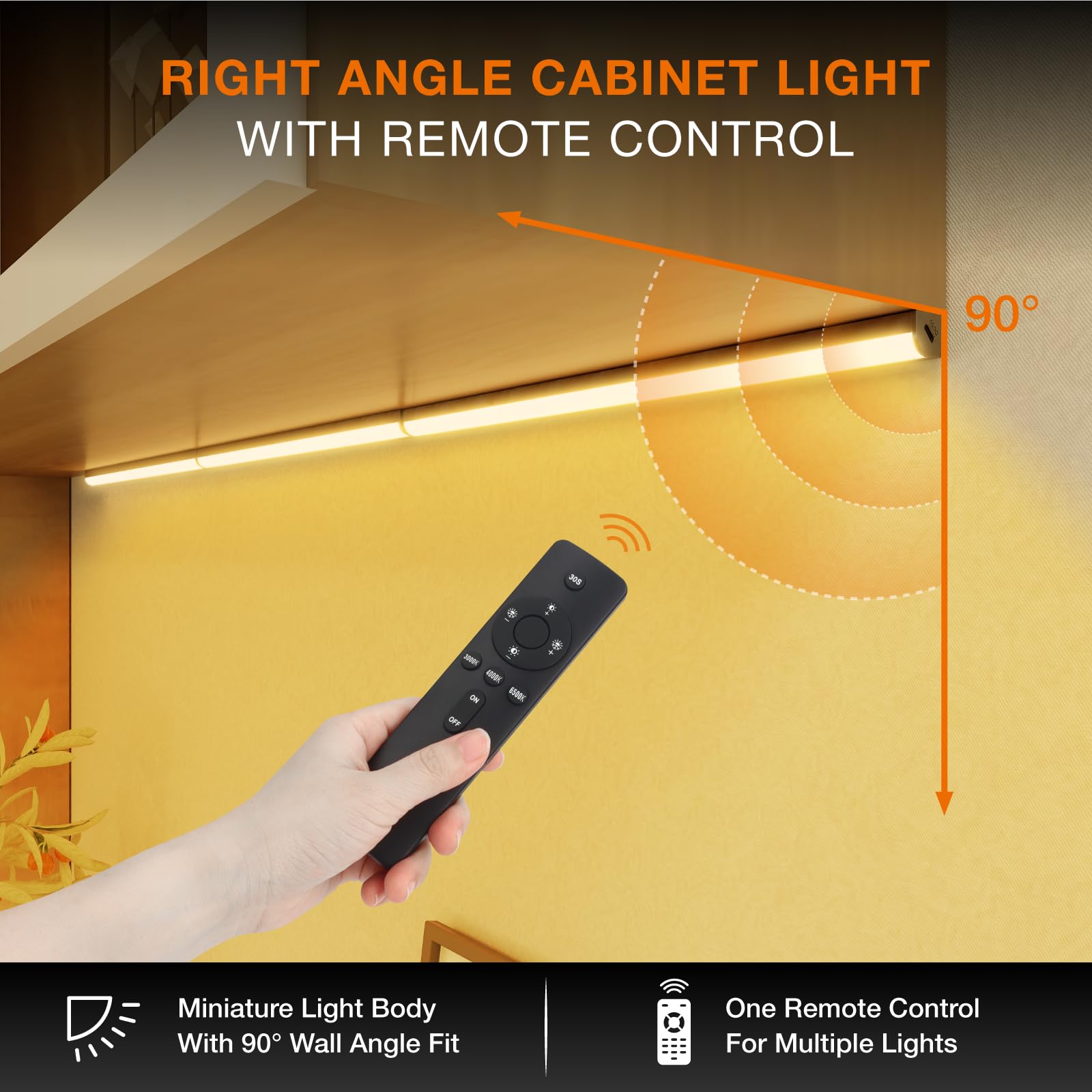 MEKKLEON Under Cabinet Lights - 30CM Magnetic Dimmable LED, Rechargeable, Black, Model LB55