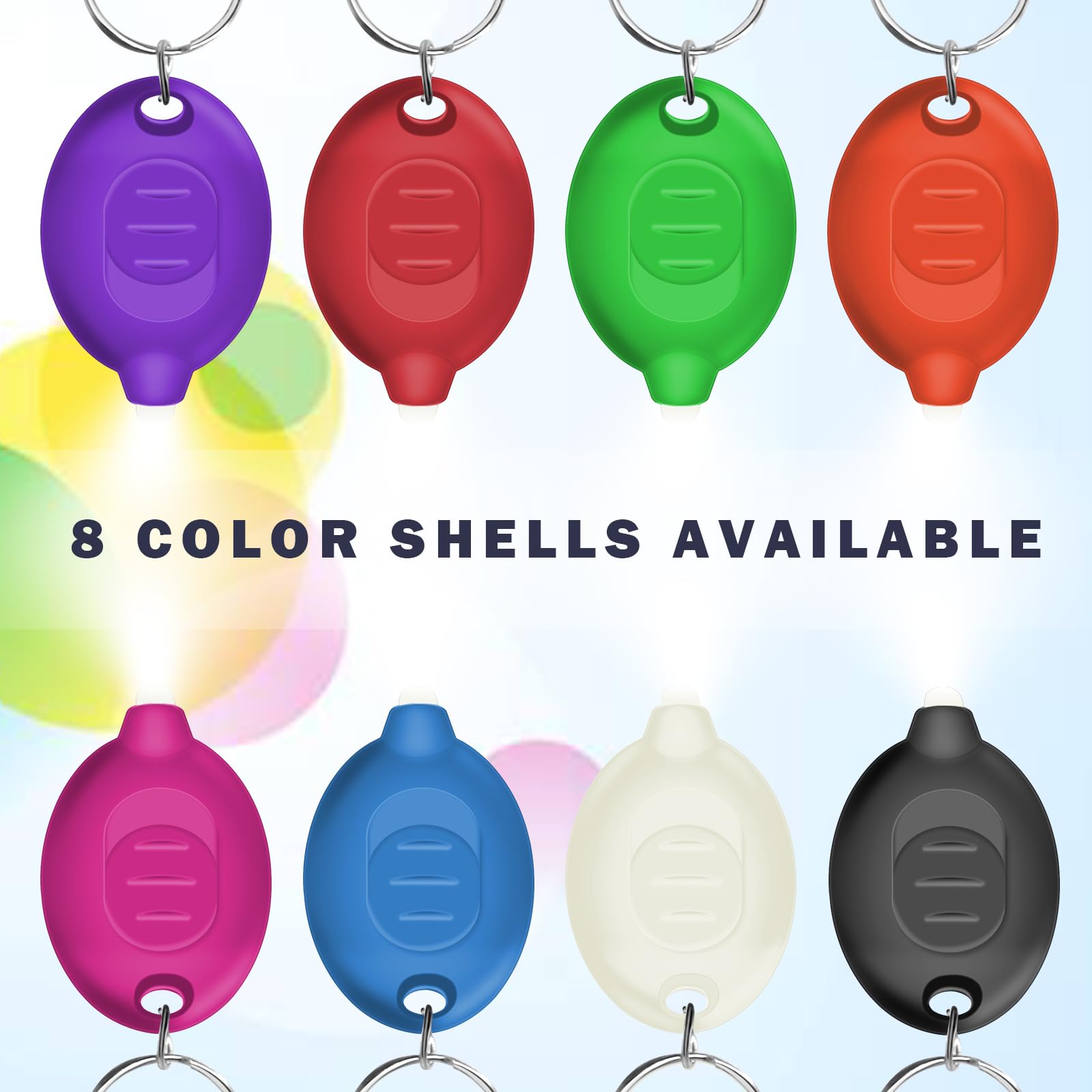 Daemson Mini LED Keychain Flashlight, Ultra Bright, Multicolor Shell, Model YSKL, Compact Pocket Size, Emergency Lighting, 16PCS