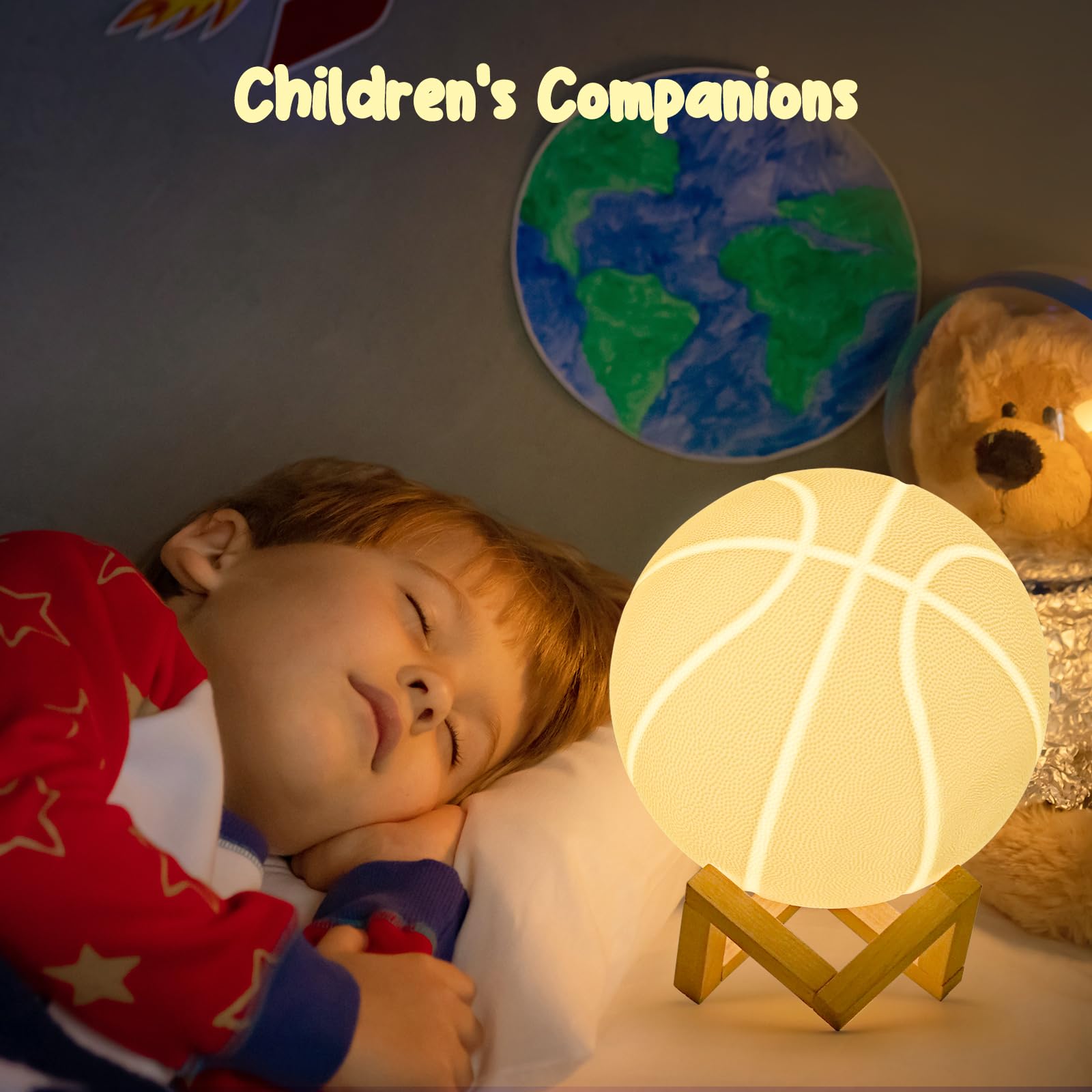 Olee Odee Basketball Night Light Lamp with Remote, 16 Colors, 7.1 inches - Multicolor Decorative Gift for Kids Room