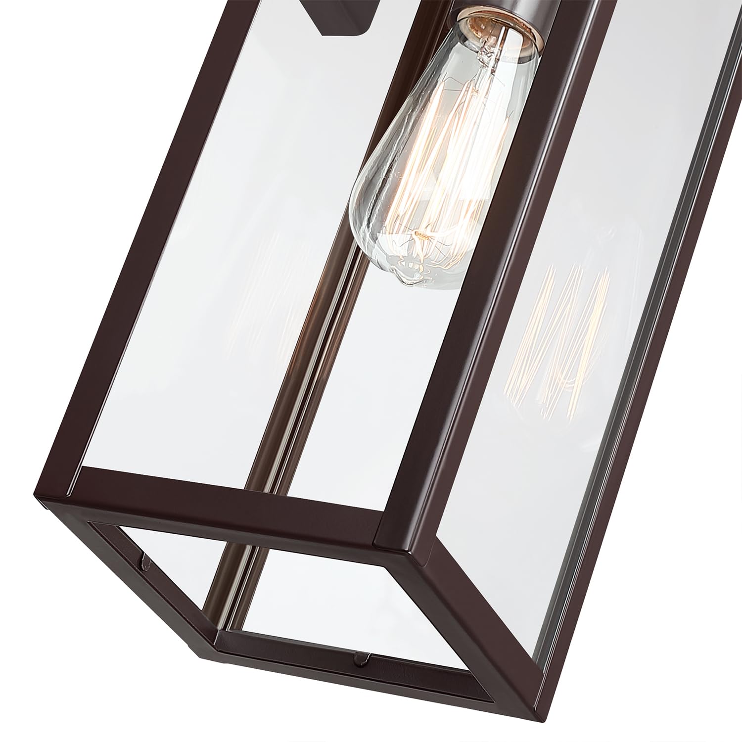 Faymart Outdoor Sconce Lights, 18 Inch Metal and Glass Wall Lantern, Oil Rubbed Bronze, 2 Pack for Porch Garage Balcony