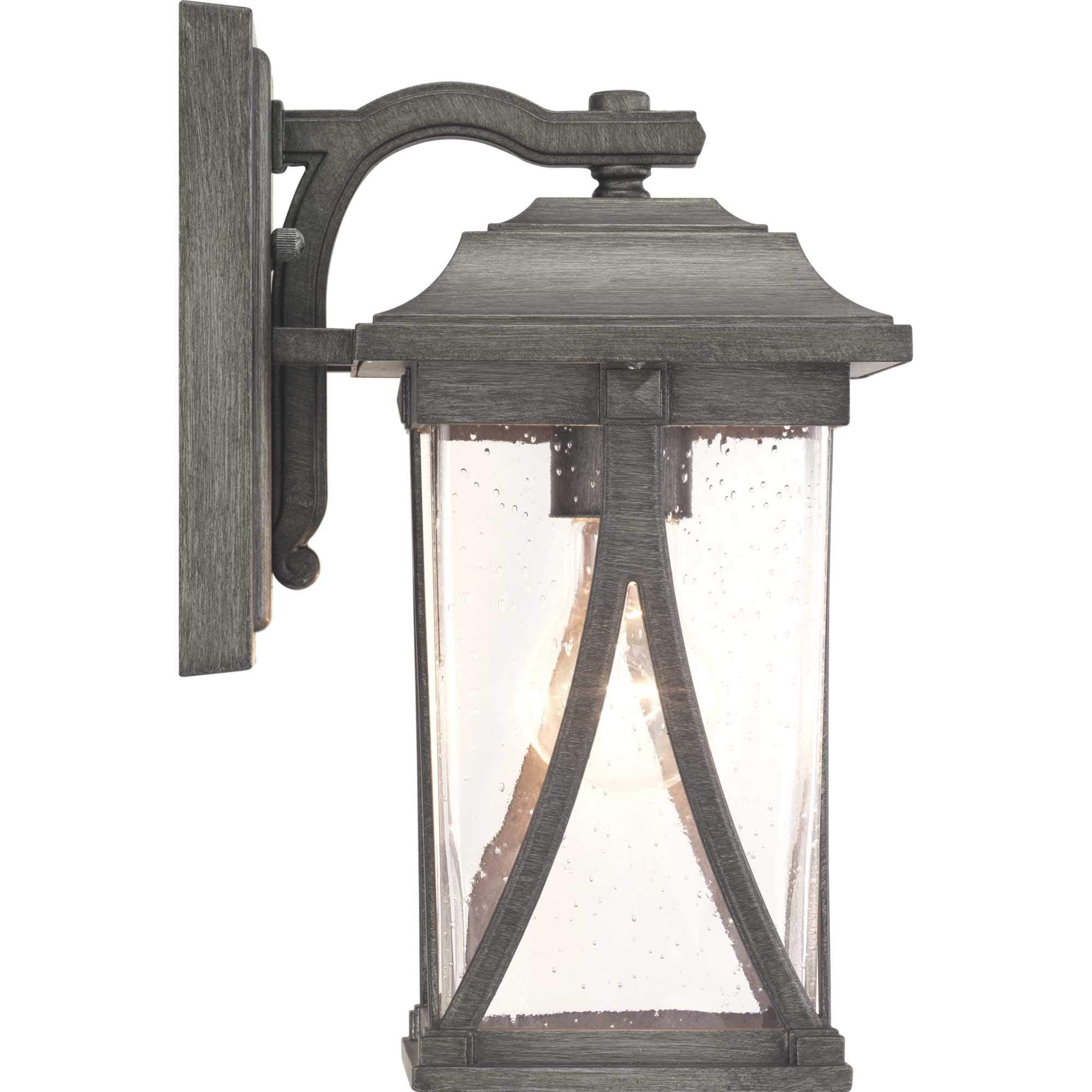 Progress Lighting Abbott Collection 1-Light Outdoor Wall Lantern, Antique Pewter, Clear Seeded Glass, 12.25inx6.25inx6.25in, Gray, Model P560113-103