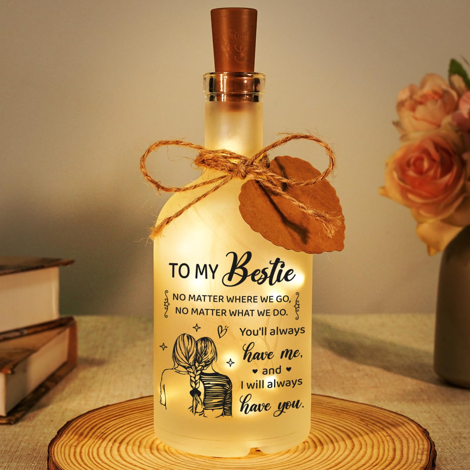 Best Friend Birthday Gifts For Women, Bestie Gifts For Women, Friendship Gift, Bottle Lights, Gift For Sister, Bestie, Female, N
