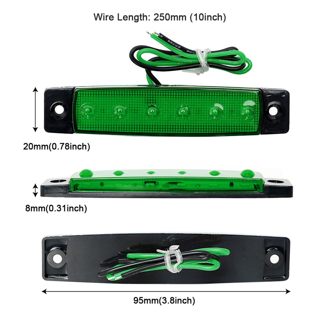 Shangyuan 6PCS Marine LED Strip Lights, 12V White Courtesy Light, Blue, Model DE-SCREEN-1209-932